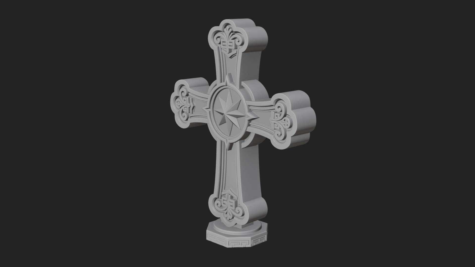 Carved Relief Wall Cross Design 264 3D Print Model 3D Model
