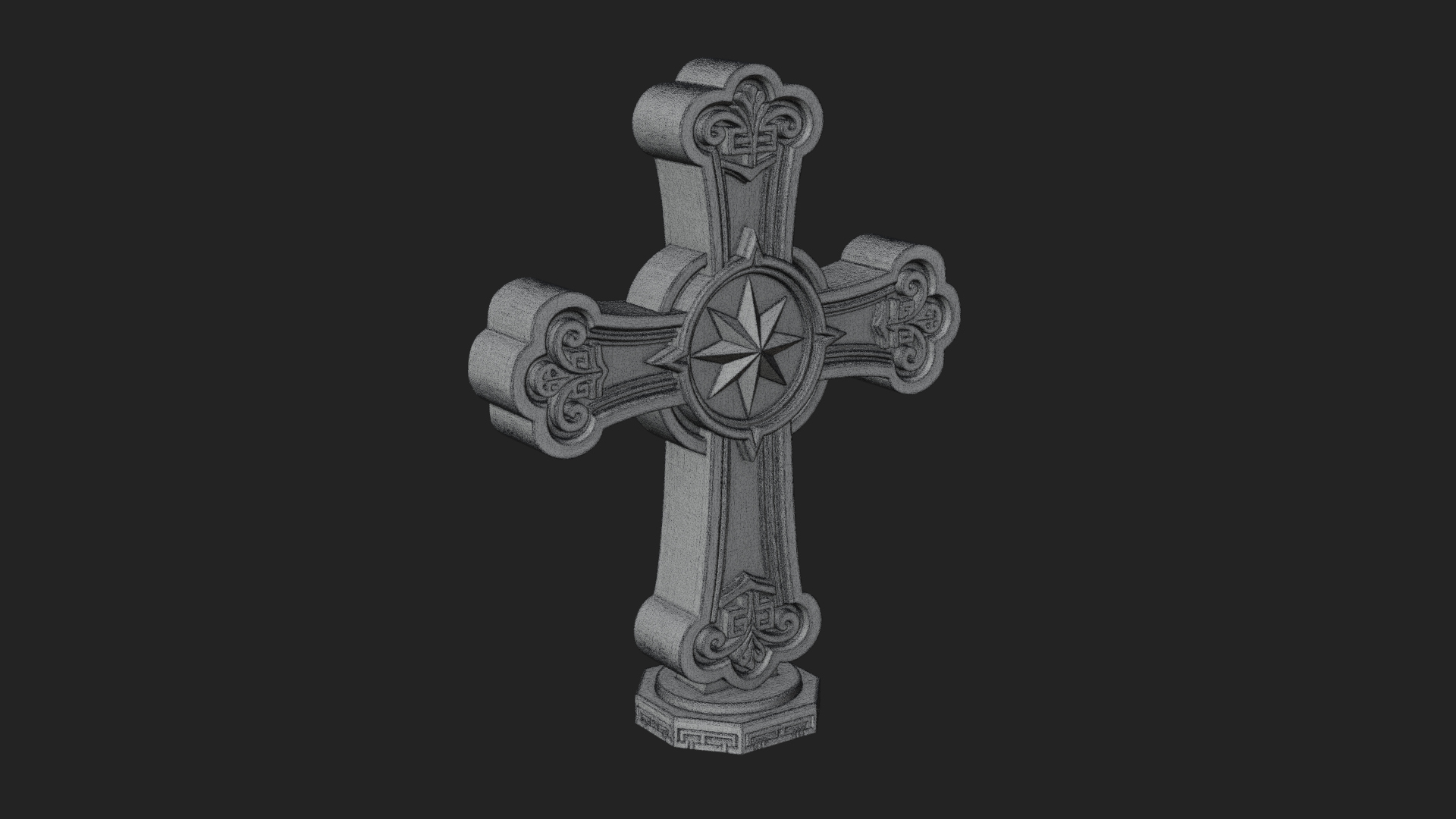 Carved Relief Wall Cross Design 264 3D Print Model 3D Model