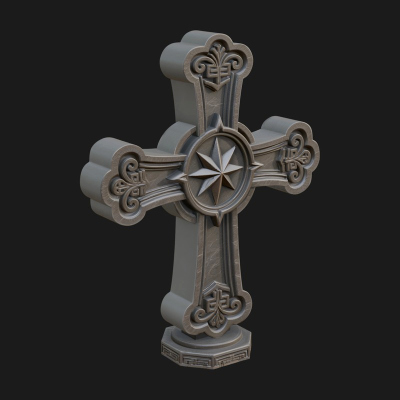 Carved Relief Wall Cross Design 264 3D Print Model