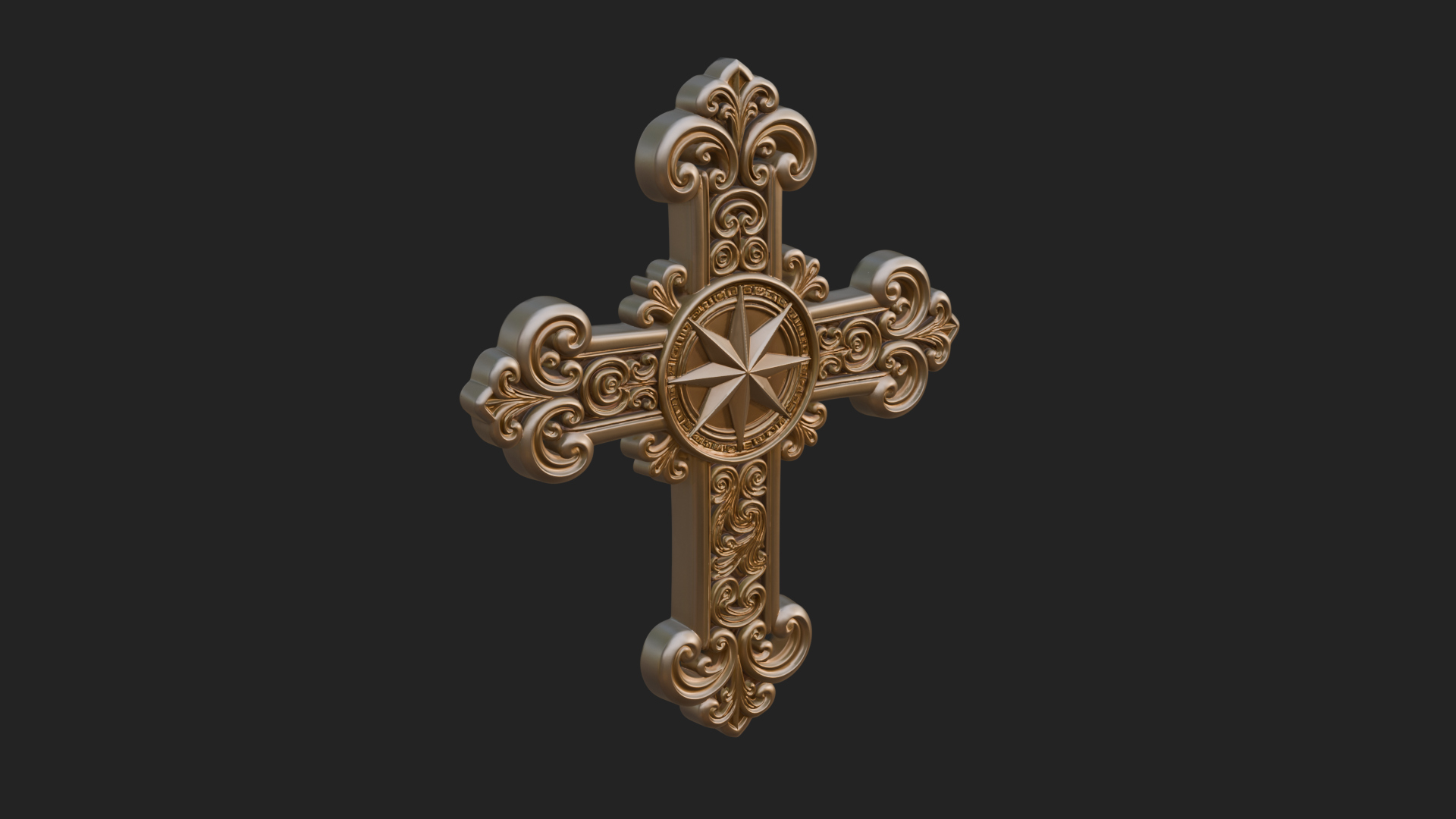 Carved Relief Wall Cross Design 265 3D Print Model 3D Model