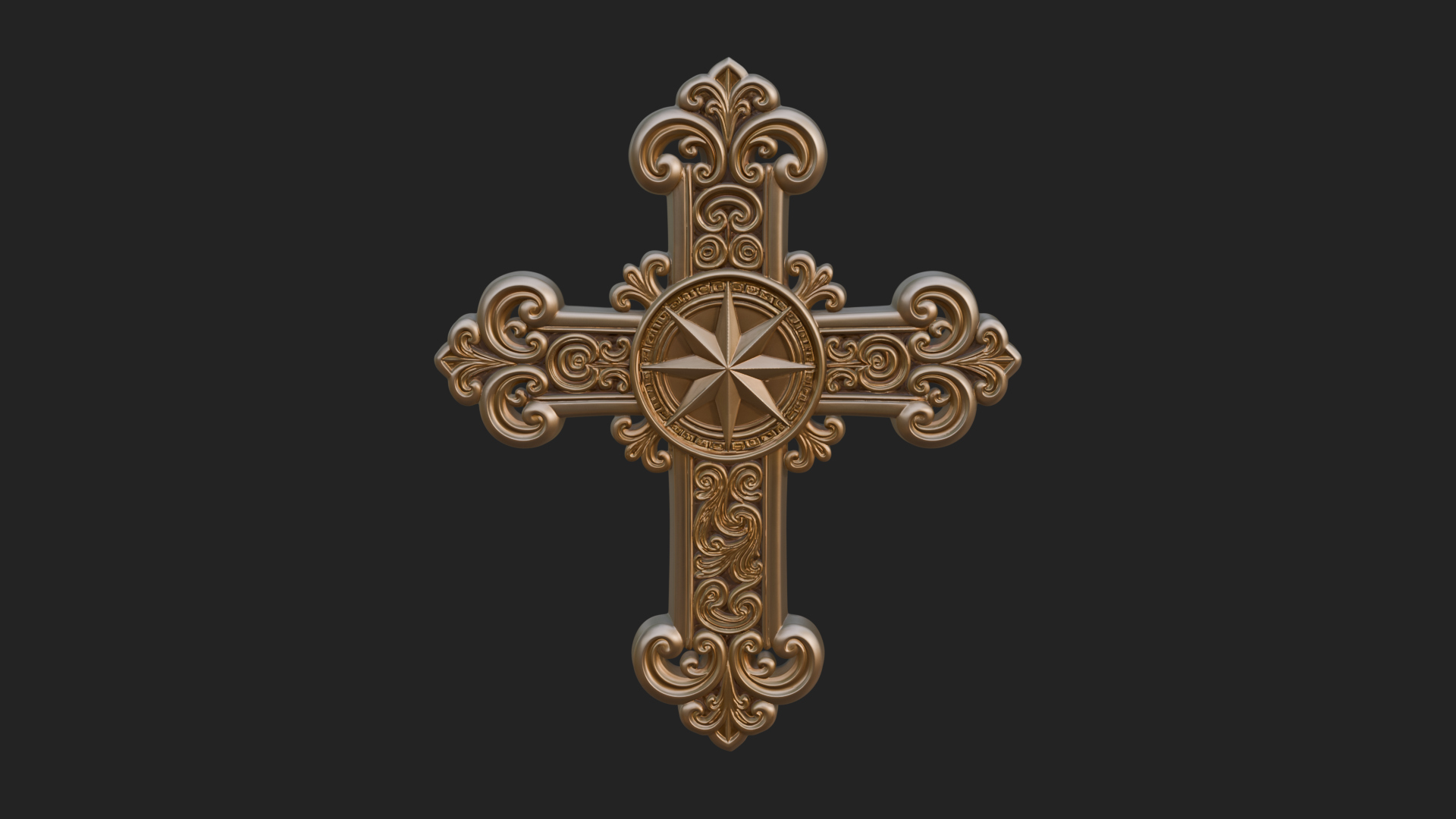 Carved Relief Wall Cross Design 265 3D Print Model 3D Model