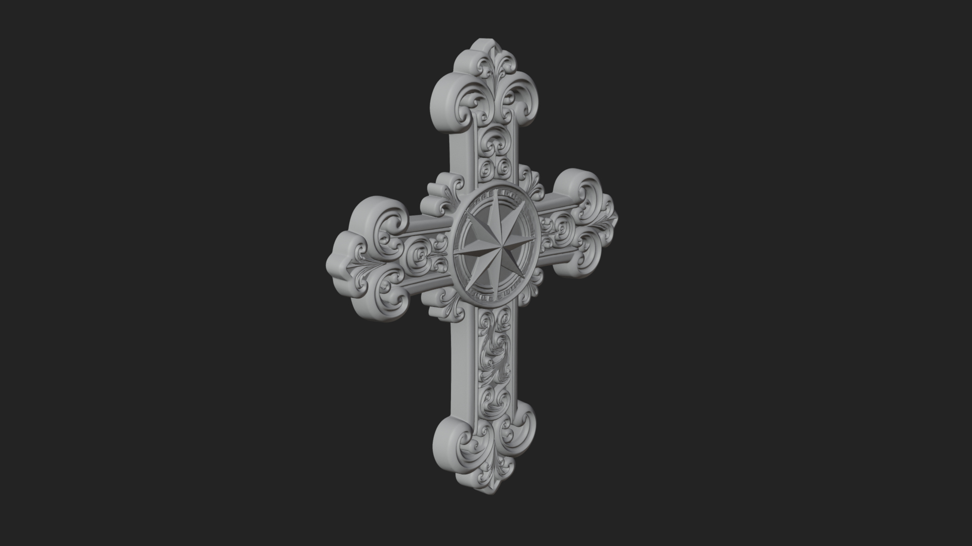 Carved Relief Wall Cross Design 265 3D Print Model 3D Model