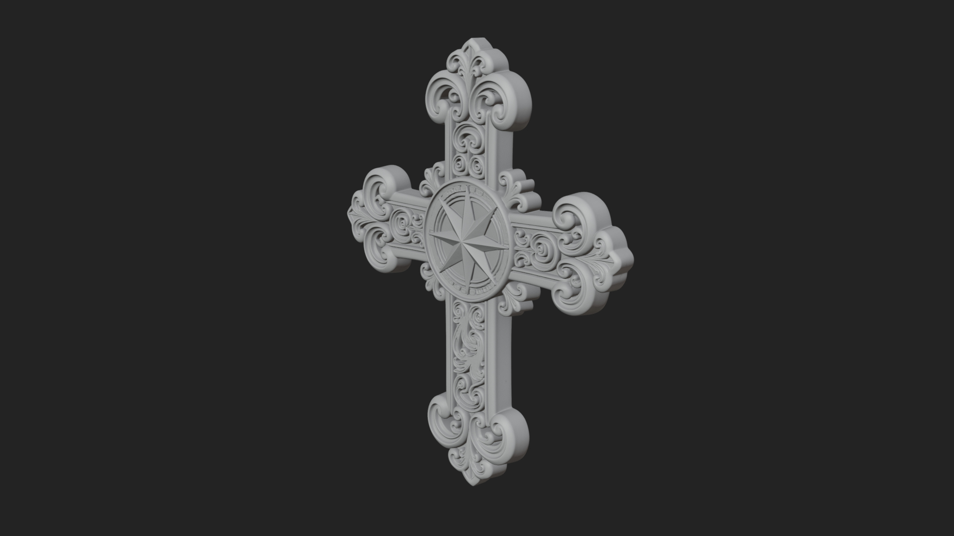Carved Relief Wall Cross Design 265 3D Print Model 3D Model