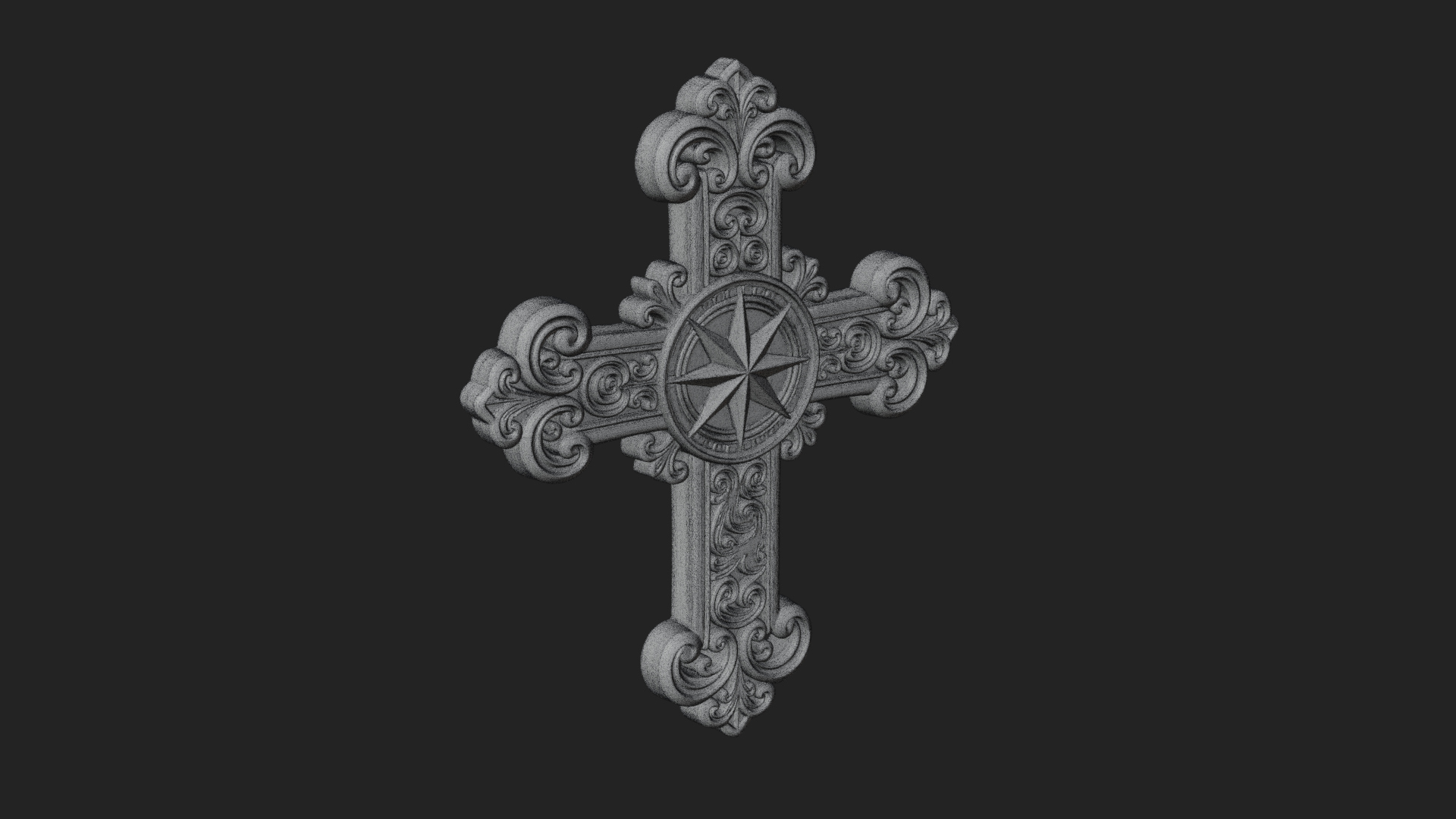 Carved Relief Wall Cross Design 265 3D Print Model 3D Model