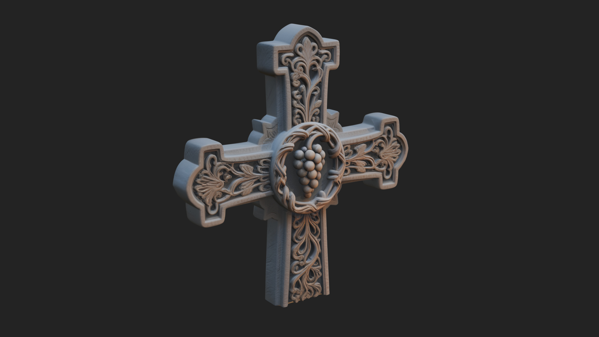 Carved Relief Wall Cross Design 266 3D Print Model 3D Model
