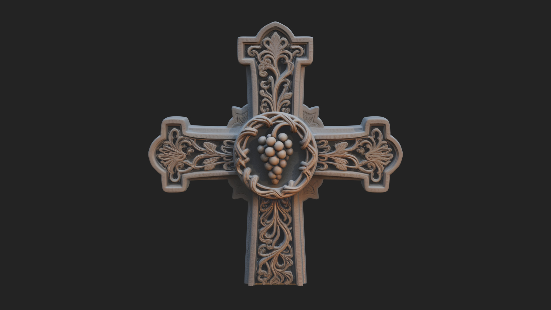 Carved Relief Wall Cross Design 266 3D Print Model 3D Model