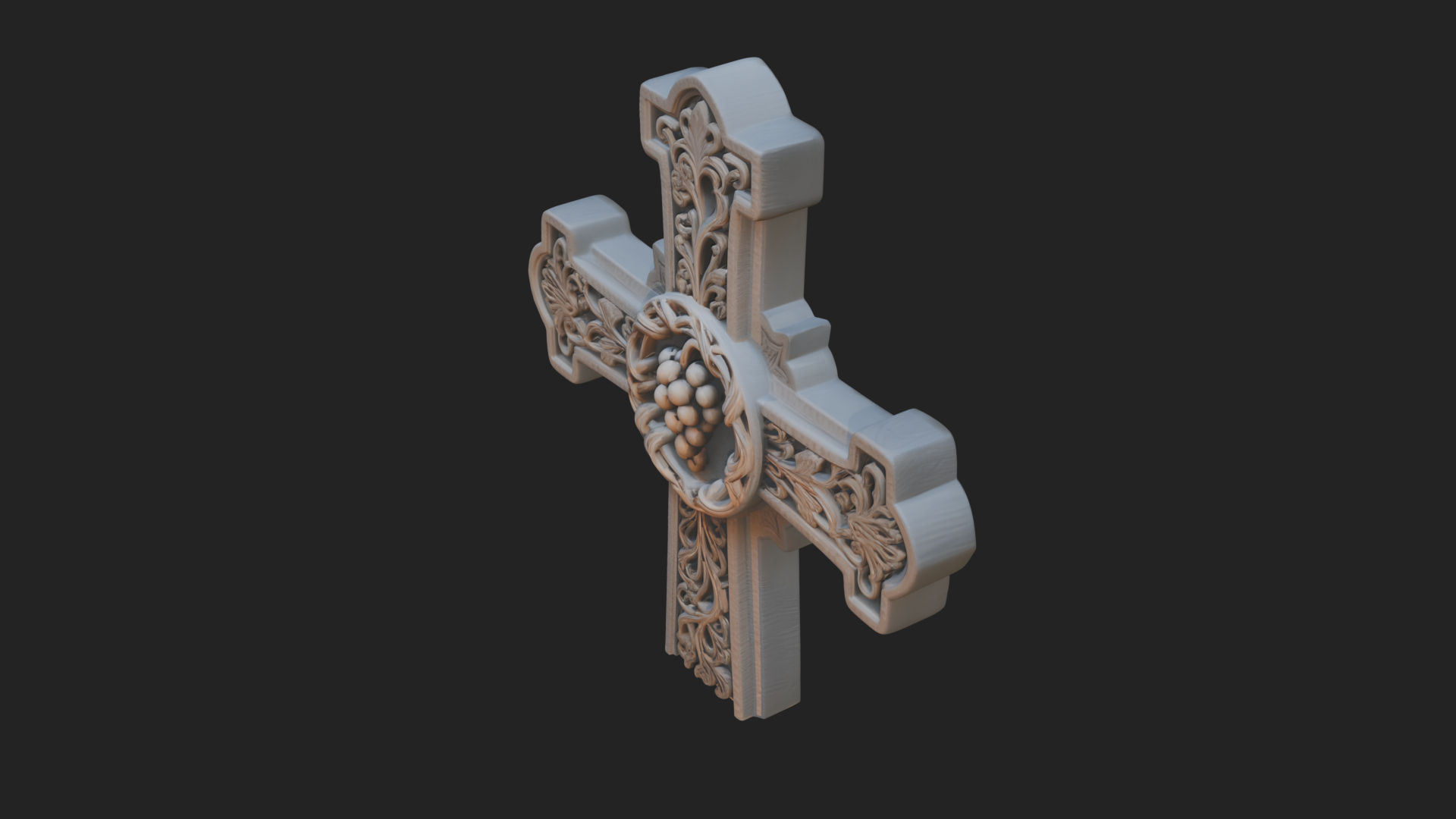 Carved Relief Wall Cross Design 266 3D Print Model 3D Model