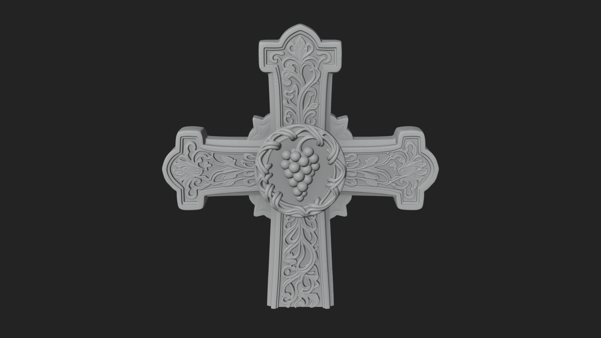 Carved Relief Wall Cross Design 266 3D Print Model 3D Model
