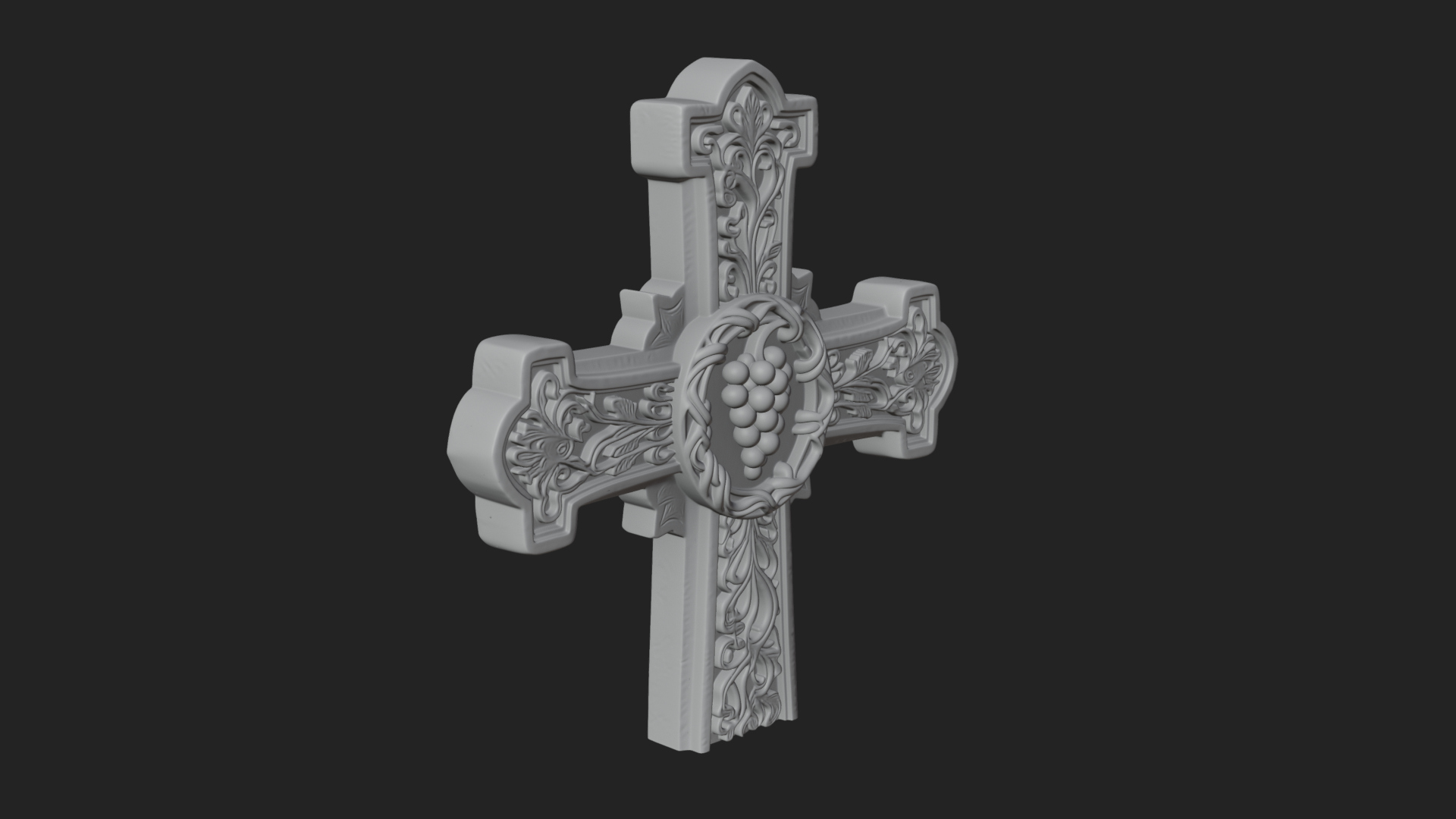 Carved Relief Wall Cross Design 266 3D Print Model 3D Model