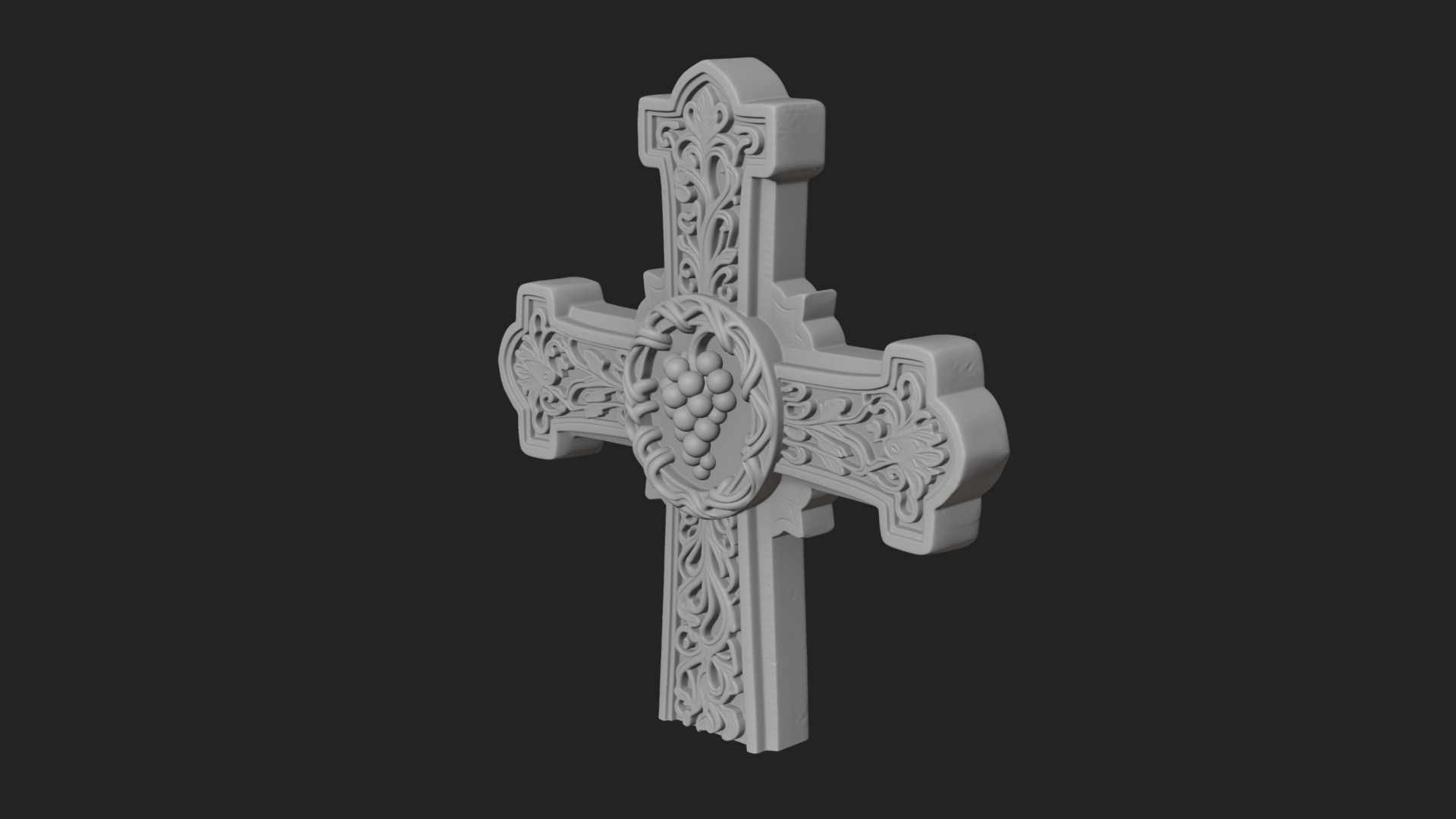Carved Relief Wall Cross Design 266 3D Print Model 3D Model
