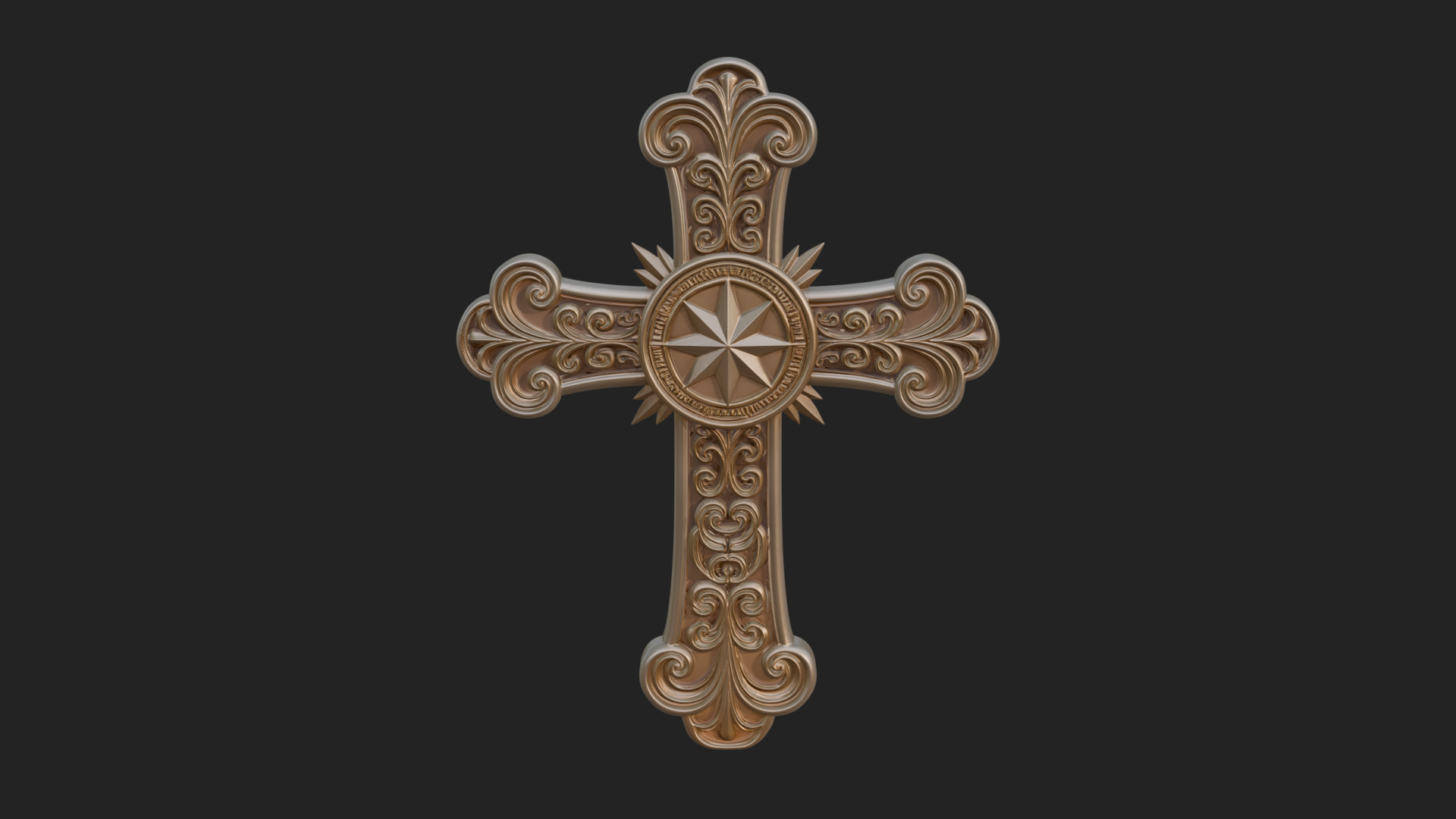 Carved Relief Wall Cross Design 267 3D Print Model 3D Model