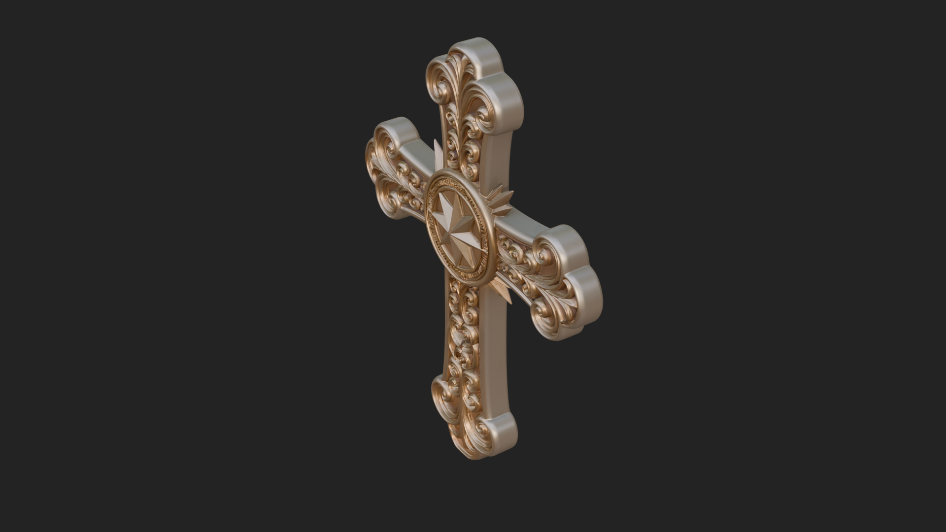 Carved Relief Wall Cross Design 267 3D Print Model 3D Model