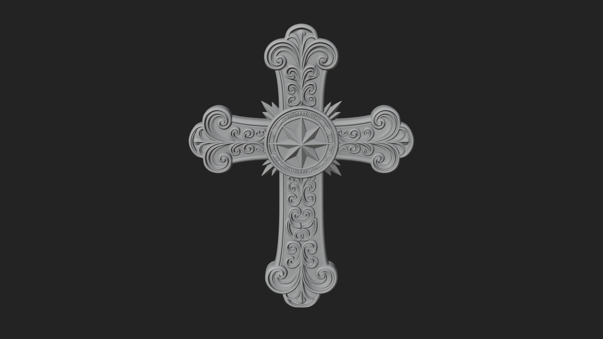 Carved Relief Wall Cross Design 267 3D Print Model 3D Model