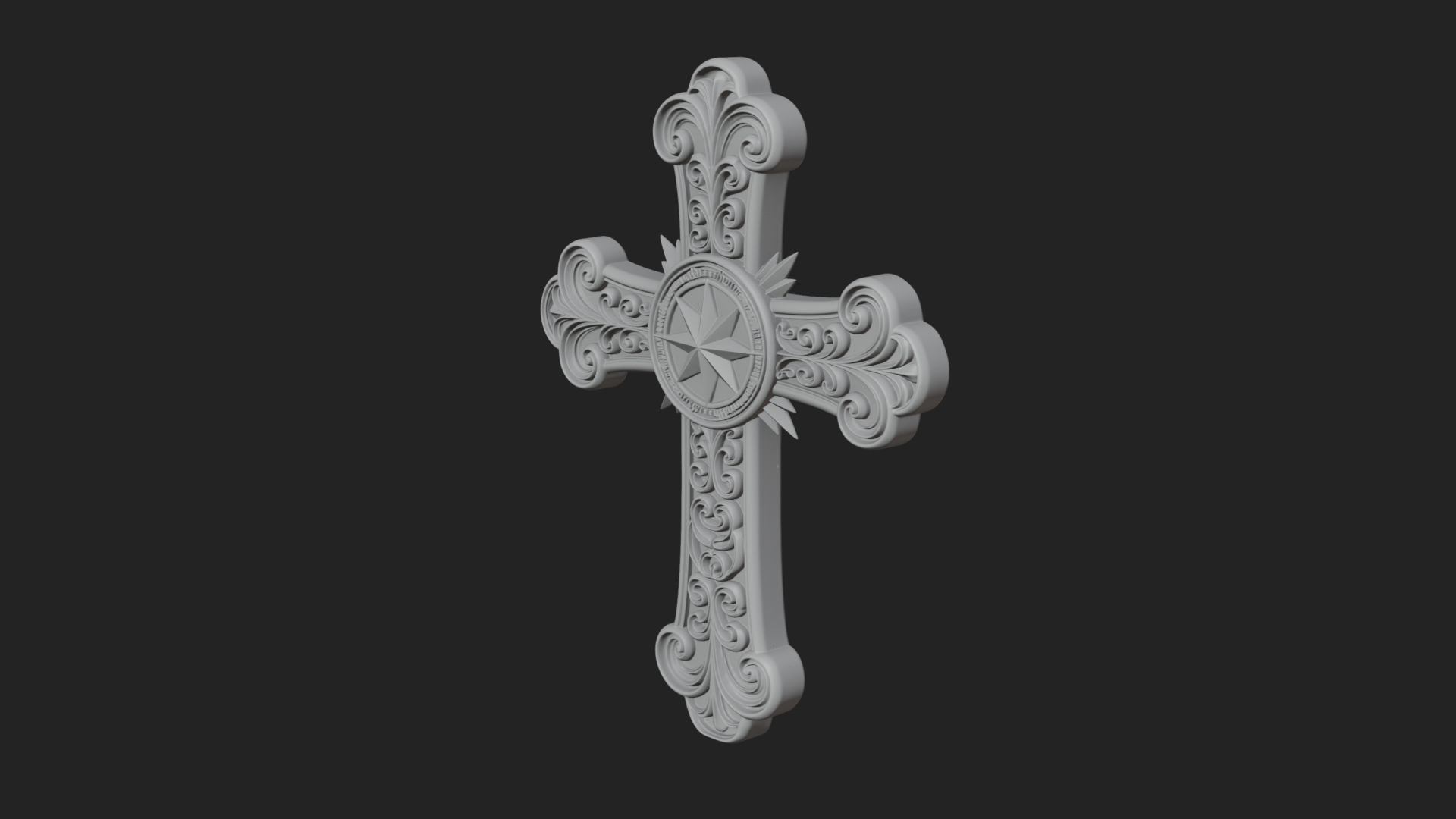 Carved Relief Wall Cross Design 267 3D Print Model 3D Model