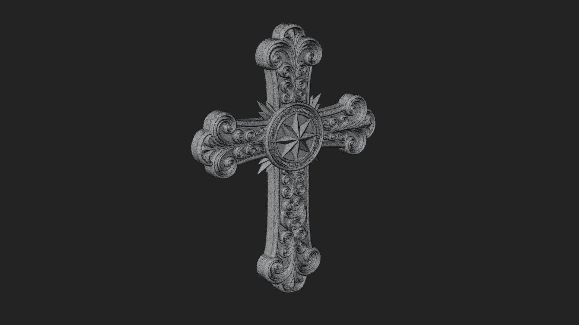 Carved Relief Wall Cross Design 267 3D Print Model 3D Model