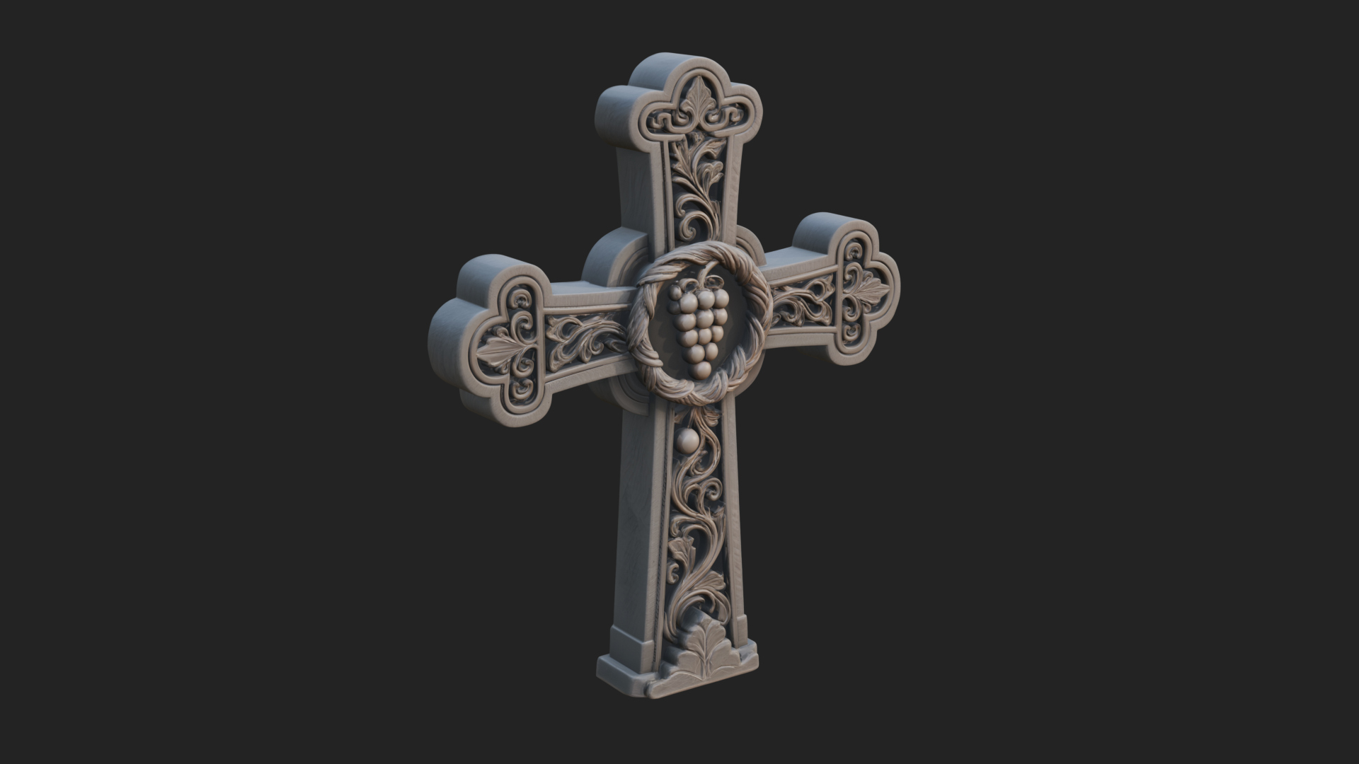 Carved Relief Wall Cross Design 268 3D Print Model 3D Model