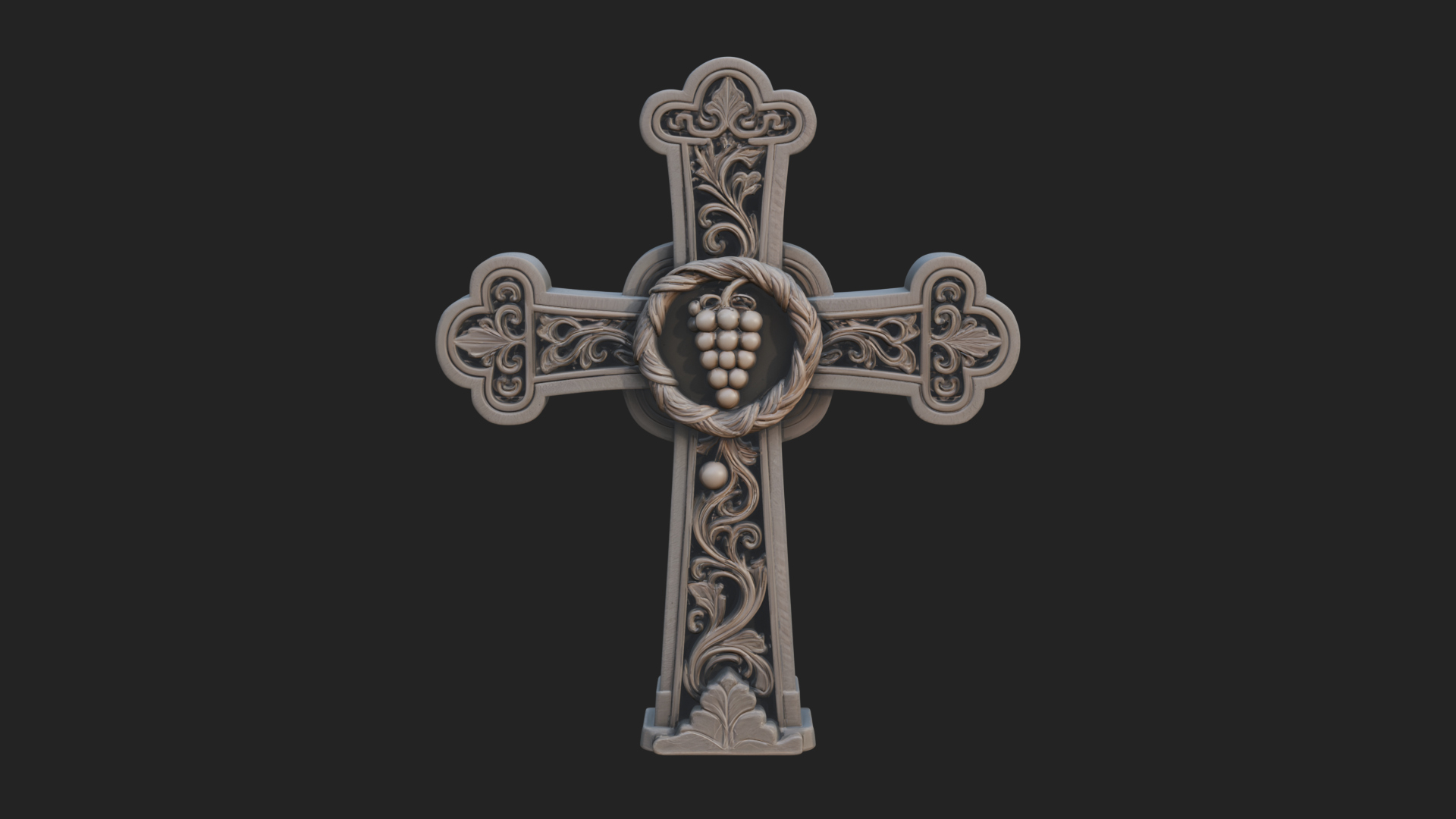 Carved Relief Wall Cross Design 268 3D Print Model 3D Model