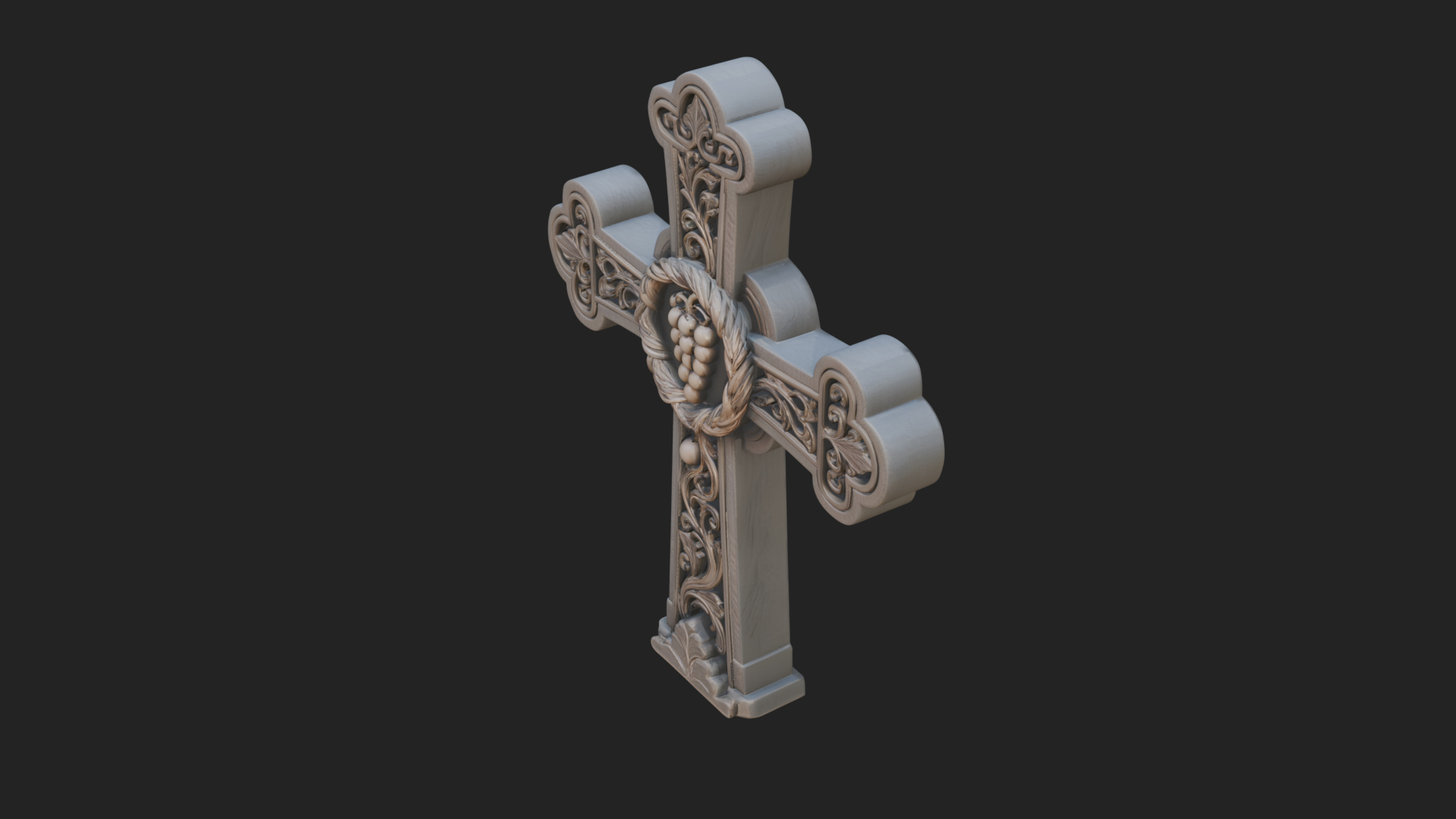 Carved Relief Wall Cross Design 268 3D Print Model 3D Model