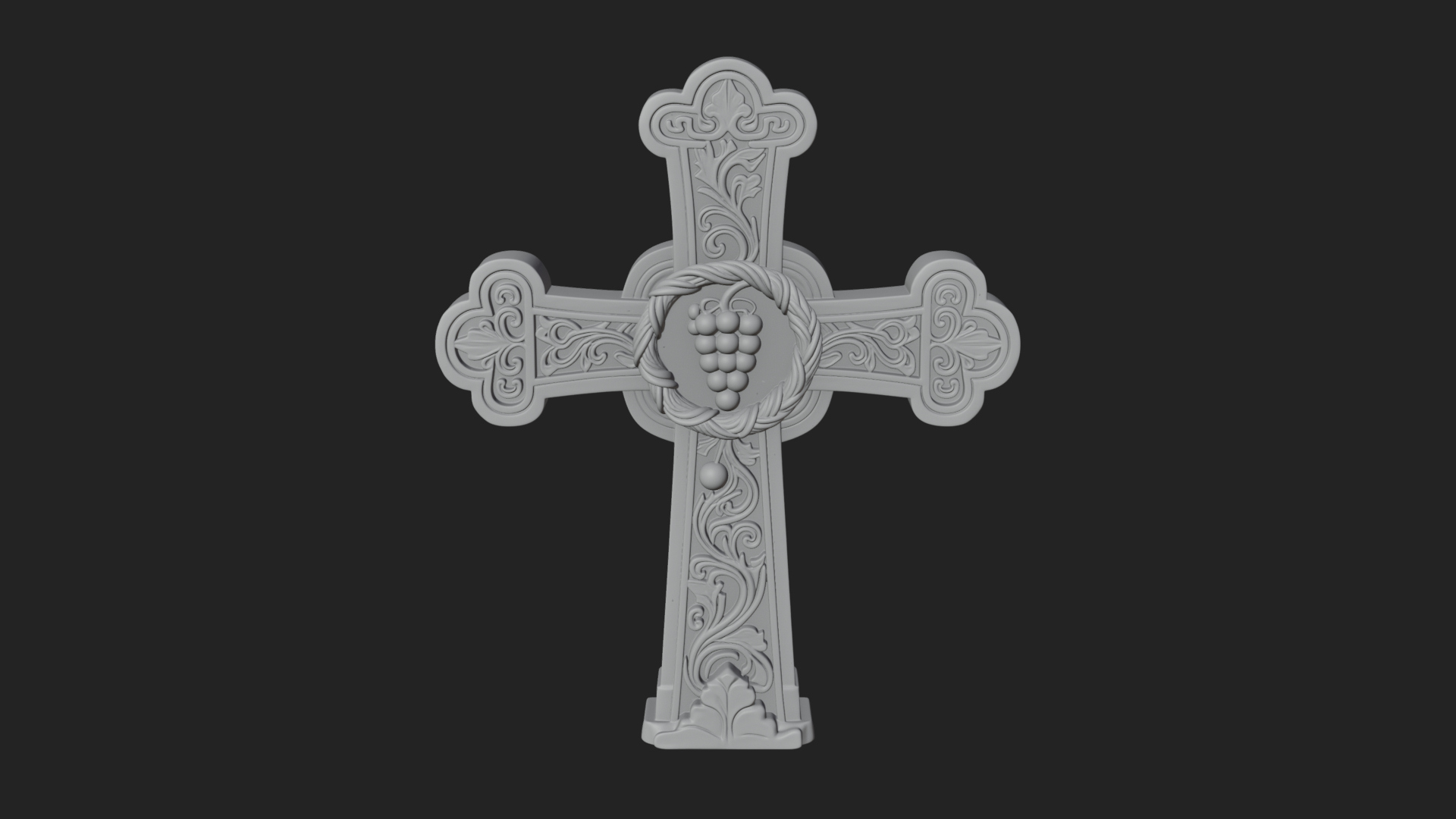 Carved Relief Wall Cross Design 268 3D Print Model 3D Model