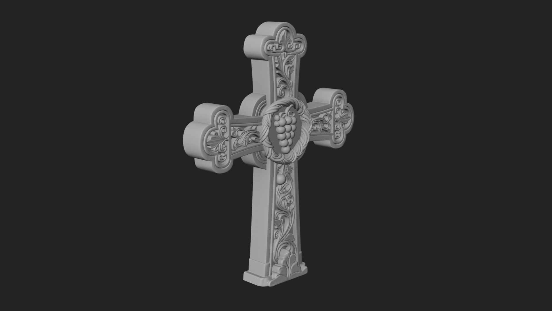 Carved Relief Wall Cross Design 268 3D Print Model 3D Model