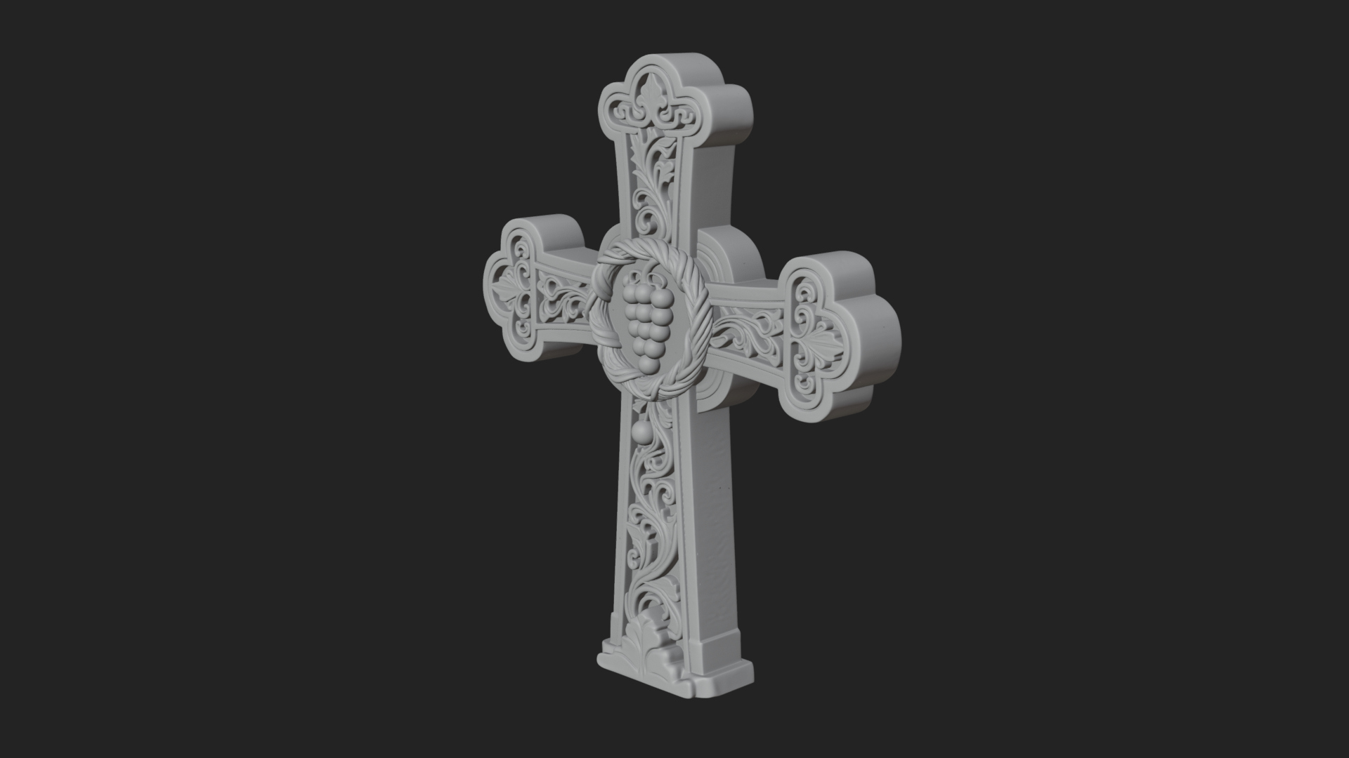 Carved Relief Wall Cross Design 268 3D Print Model 3D Model