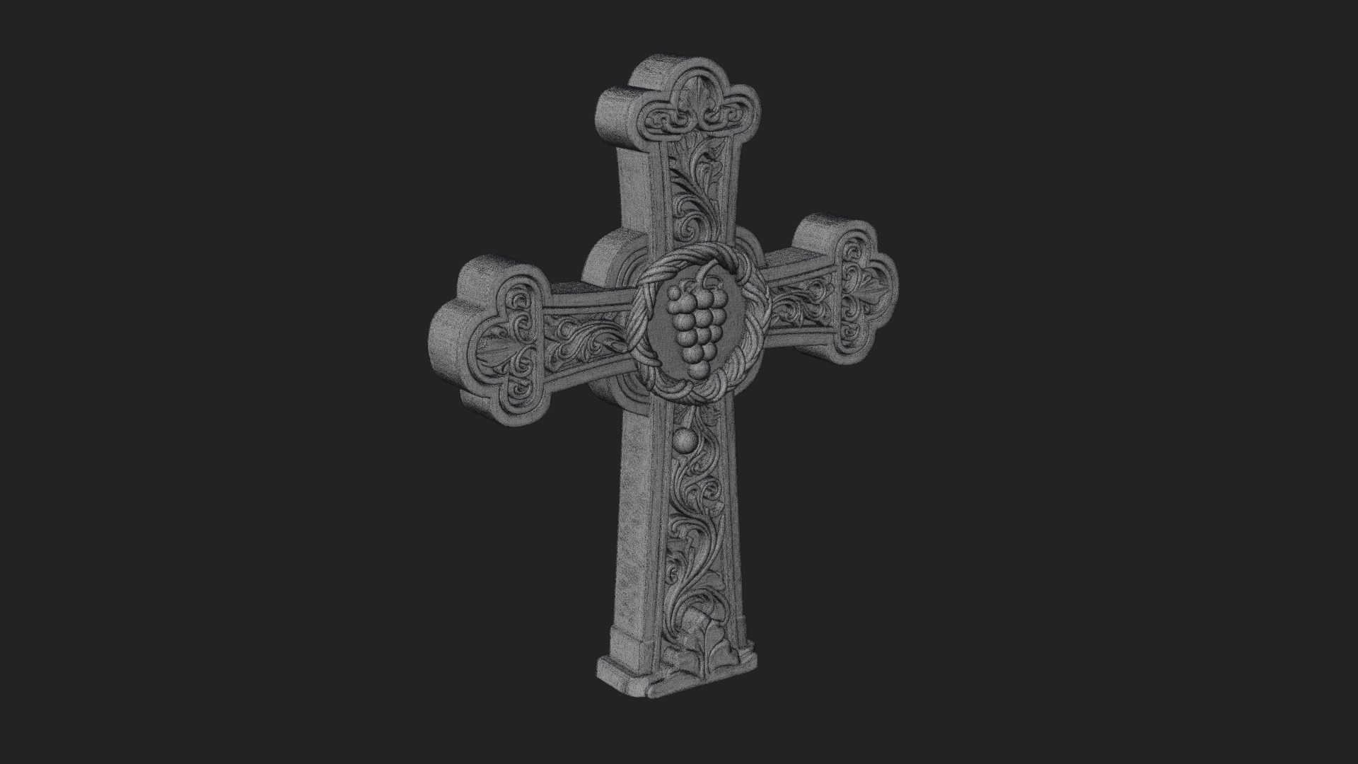 Carved Relief Wall Cross Design 268 3D Print Model 3D Model