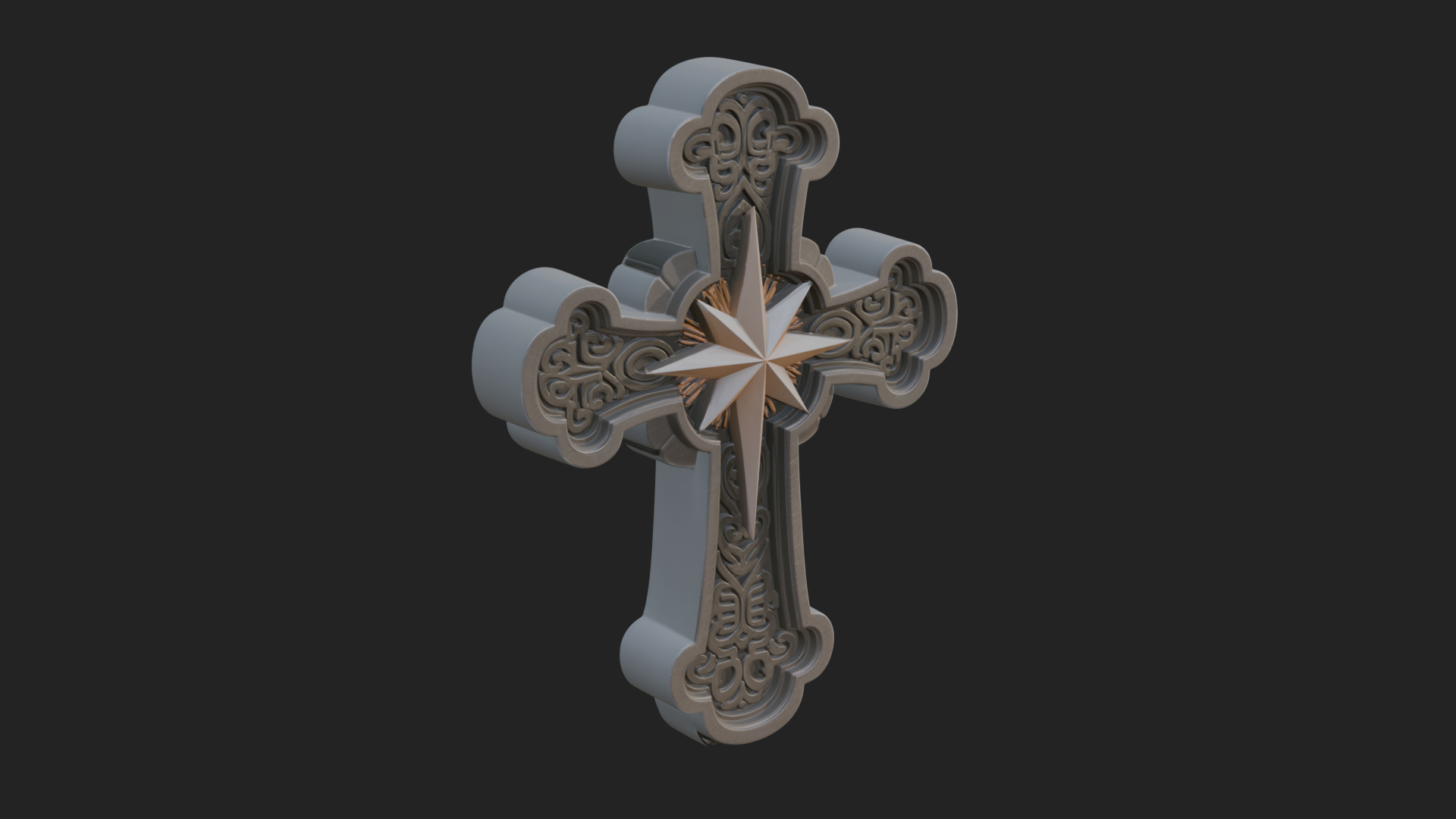 Carved Relief Wall Cross Design 269 3D Print Model 3D Model