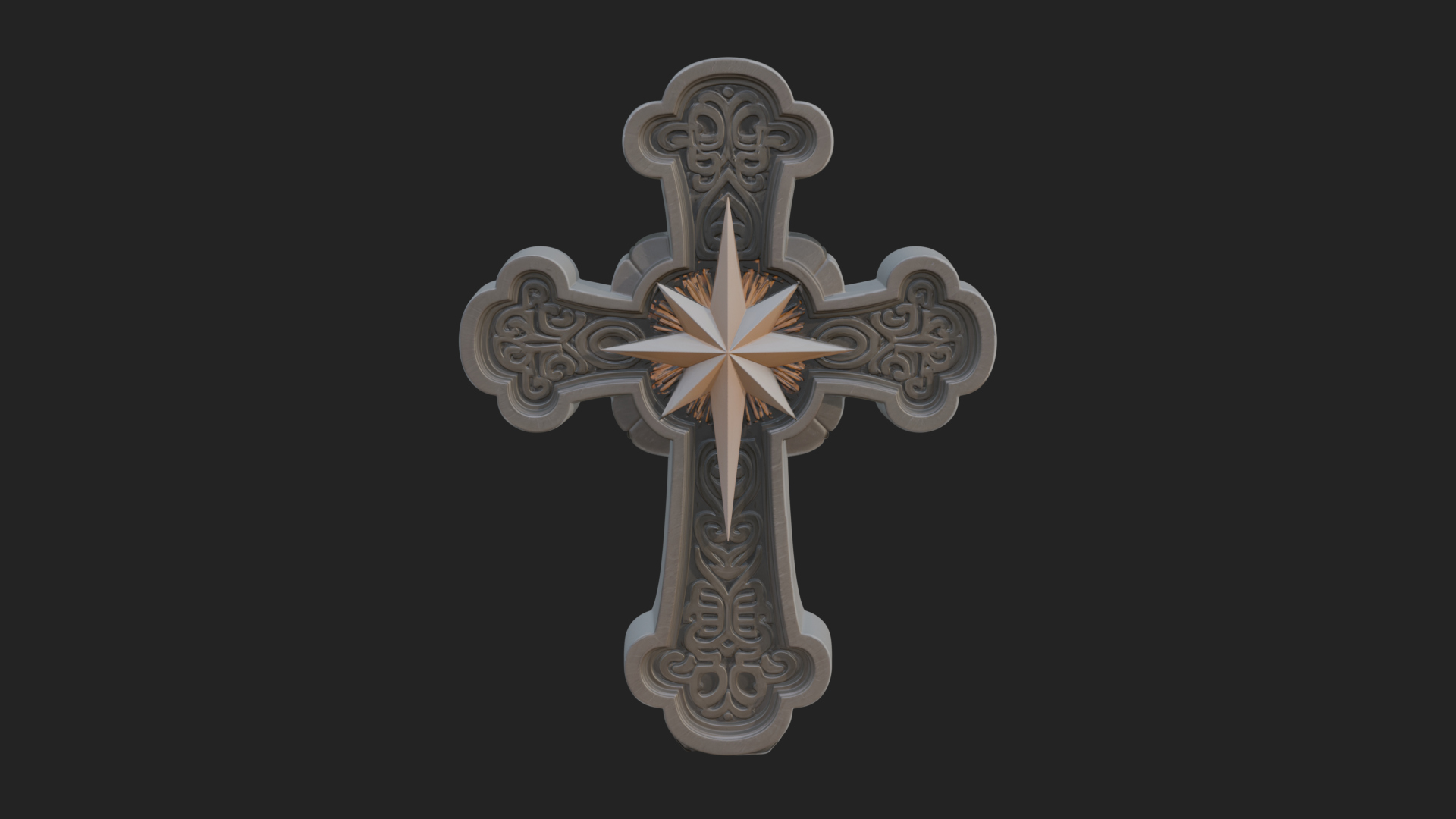Carved Relief Wall Cross Design 269 3D Print Model 3D Model