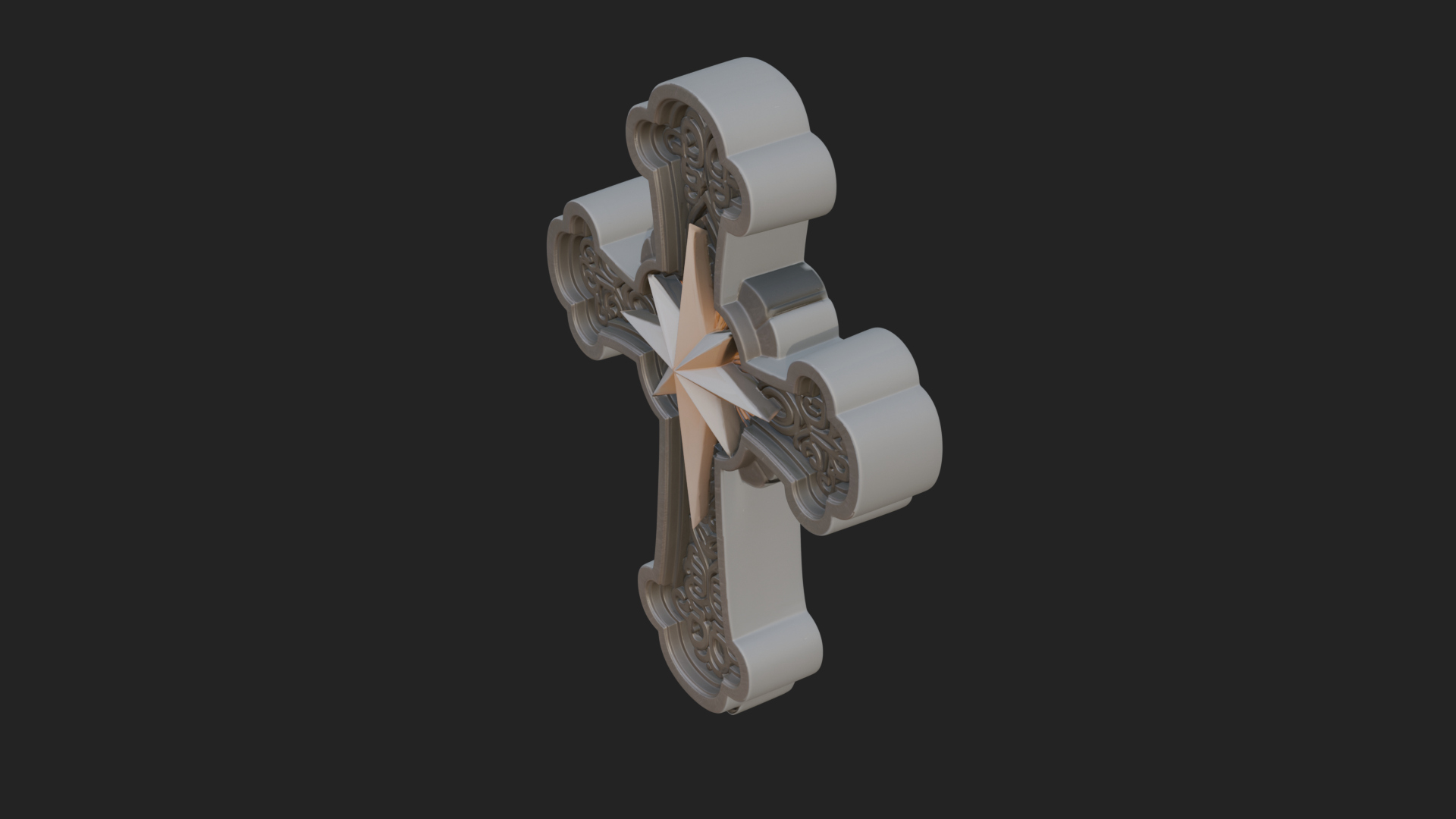 Carved Relief Wall Cross Design 269 3D Print Model 3D Model