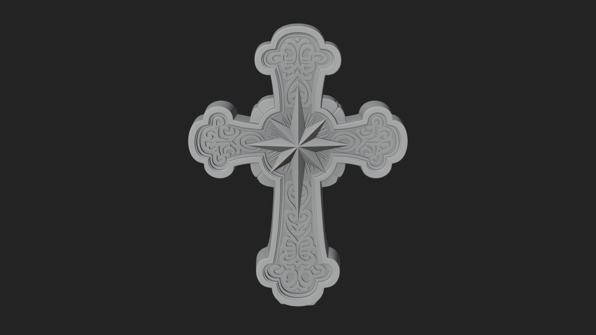 Carved Relief Wall Cross Design 269 3D Print Model 3D Model