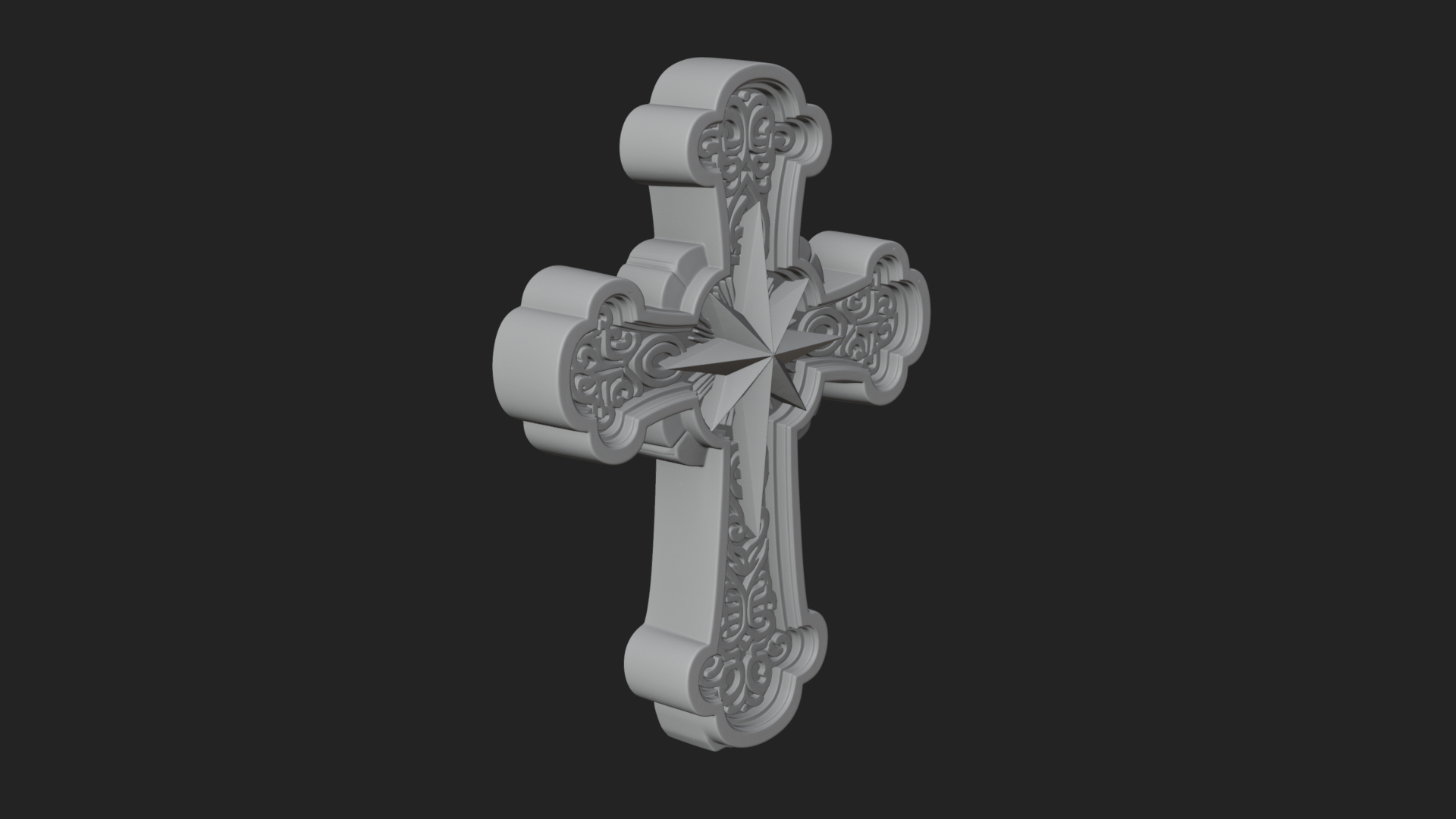 Carved Relief Wall Cross Design 269 3D Print Model 3D Model