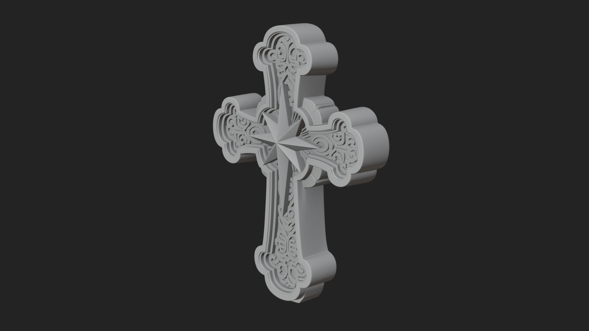 Carved Relief Wall Cross Design 269 3D Print Model 3D Model