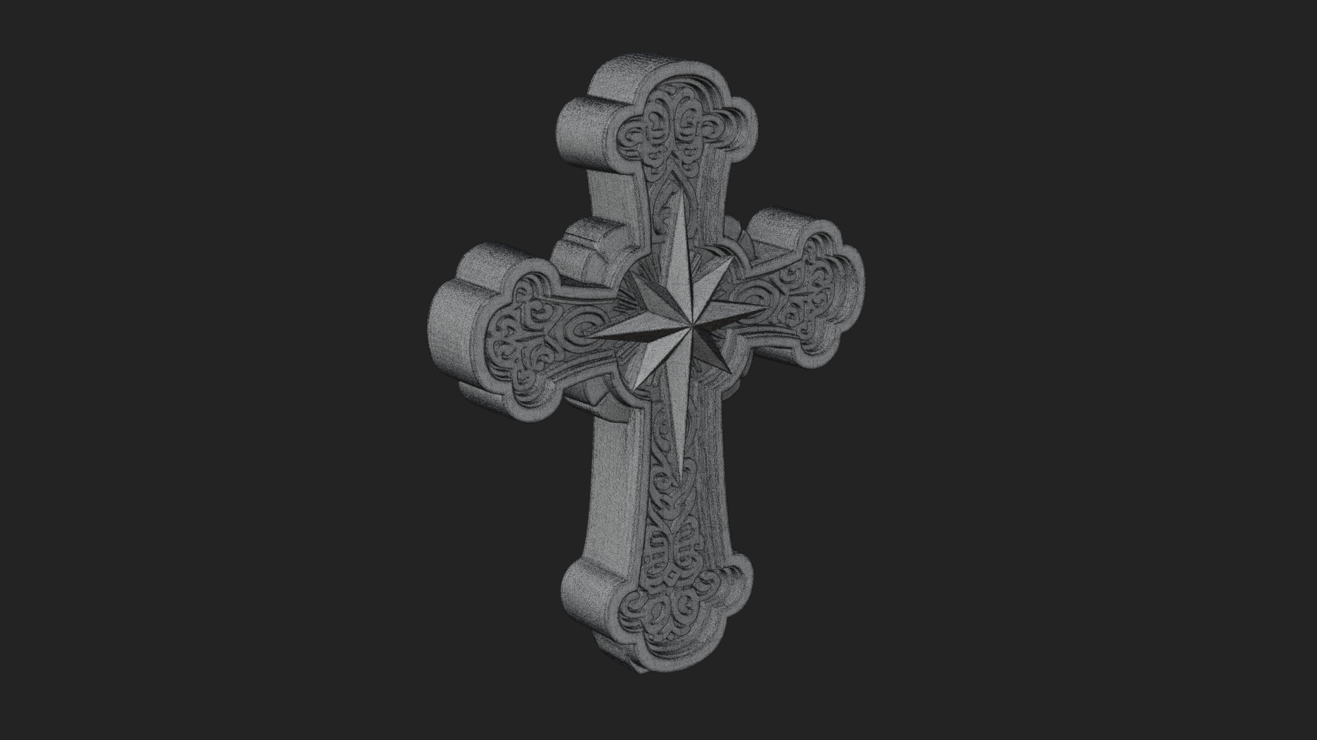 Carved Relief Wall Cross Design 269 3D Print Model 3D Model