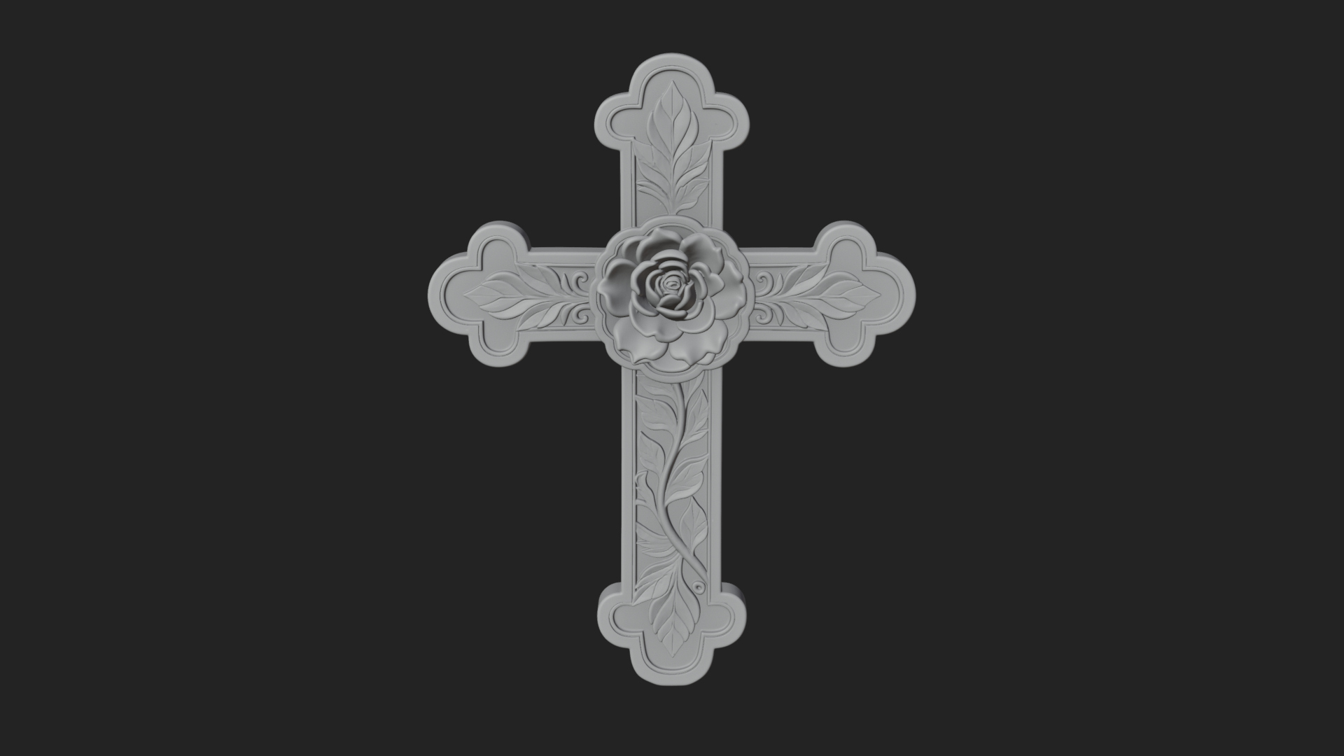 Carved Relief Wall Cross Design 27 3D Print Model 3D Model