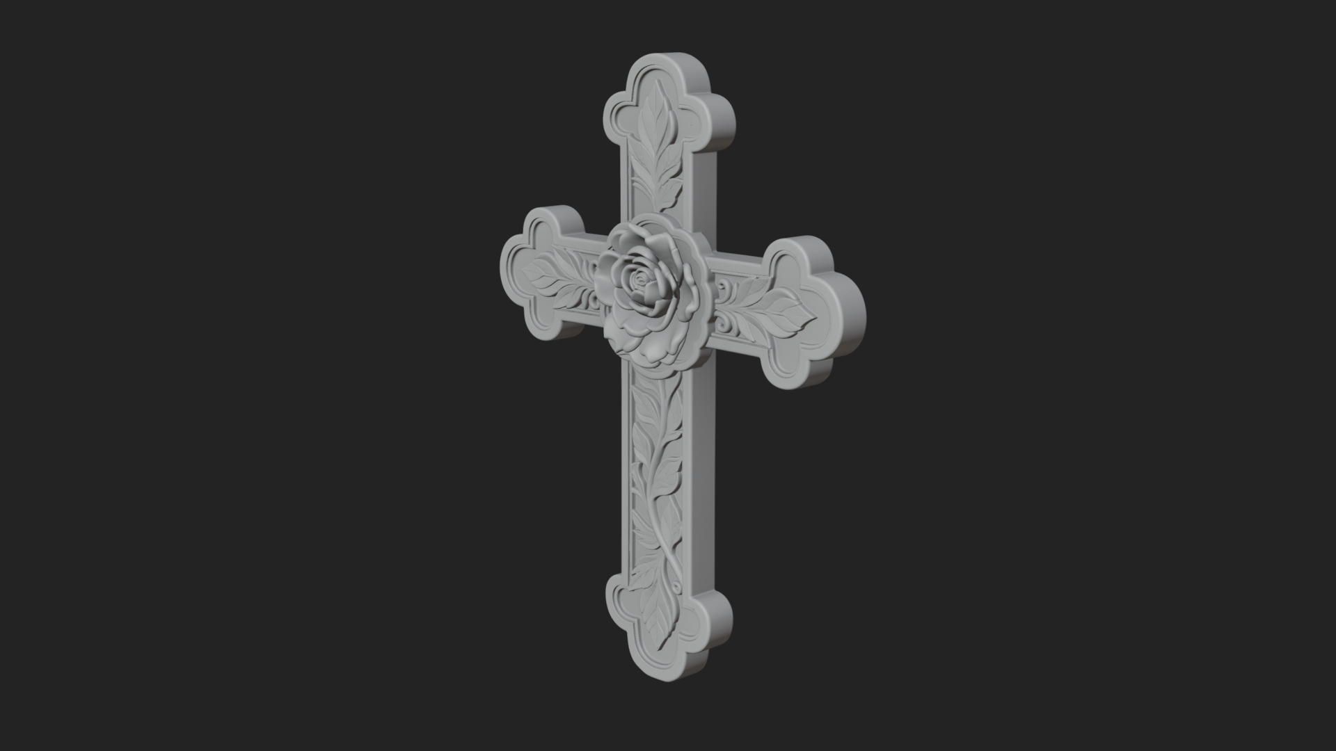 Carved Relief Wall Cross Design 27 3D Print Model 3D Model