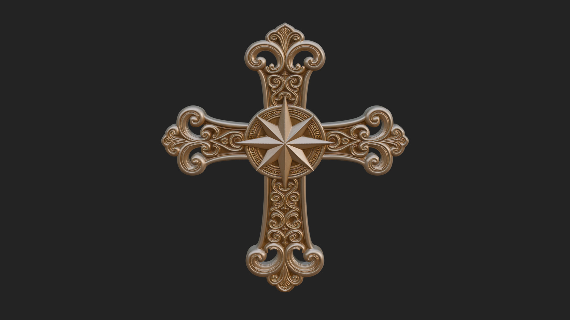 Carved Relief Wall Cross Design 270 3D Print Model 3D Model