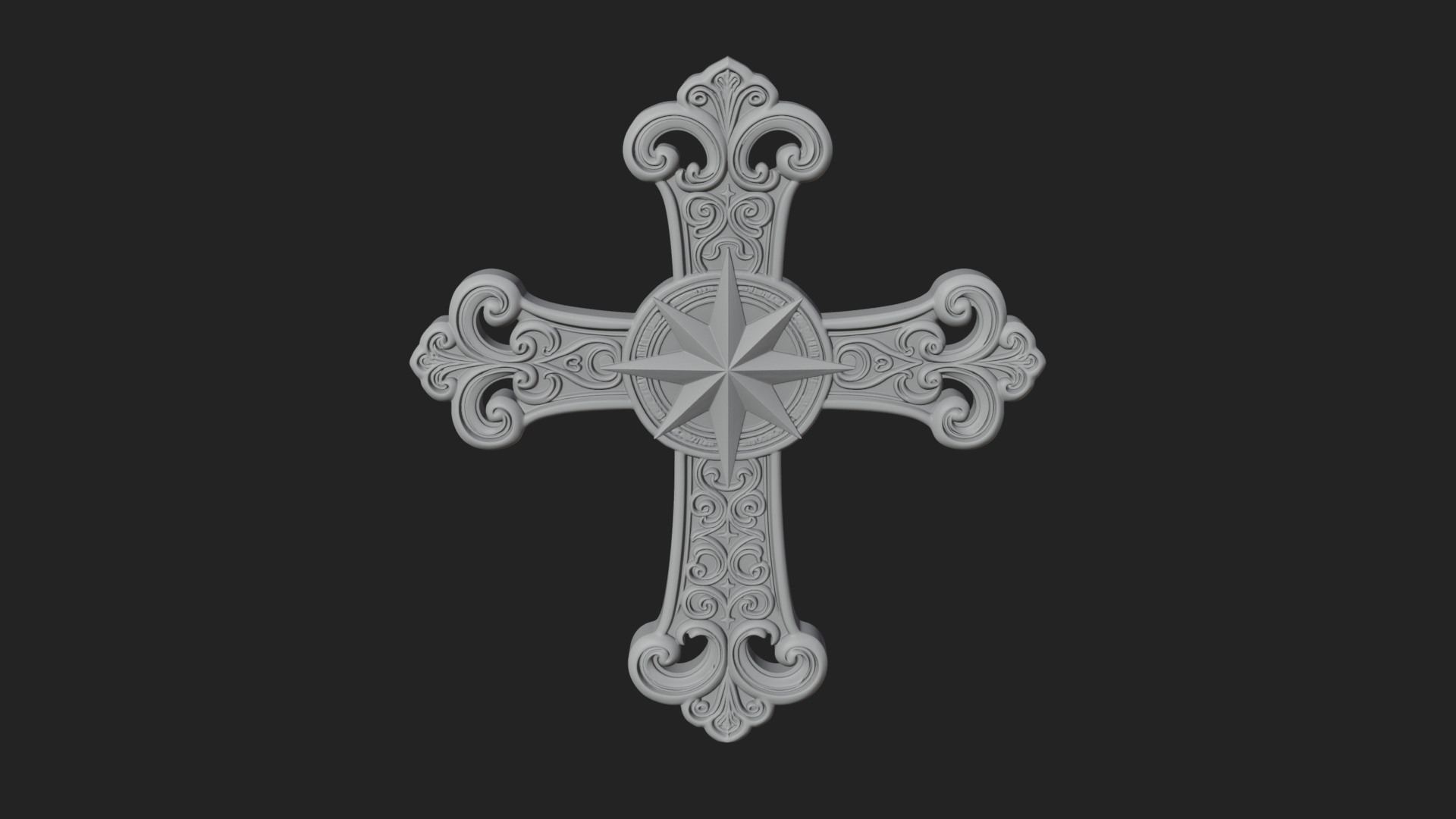 Carved Relief Wall Cross Design 270 3D Print Model 3D Model