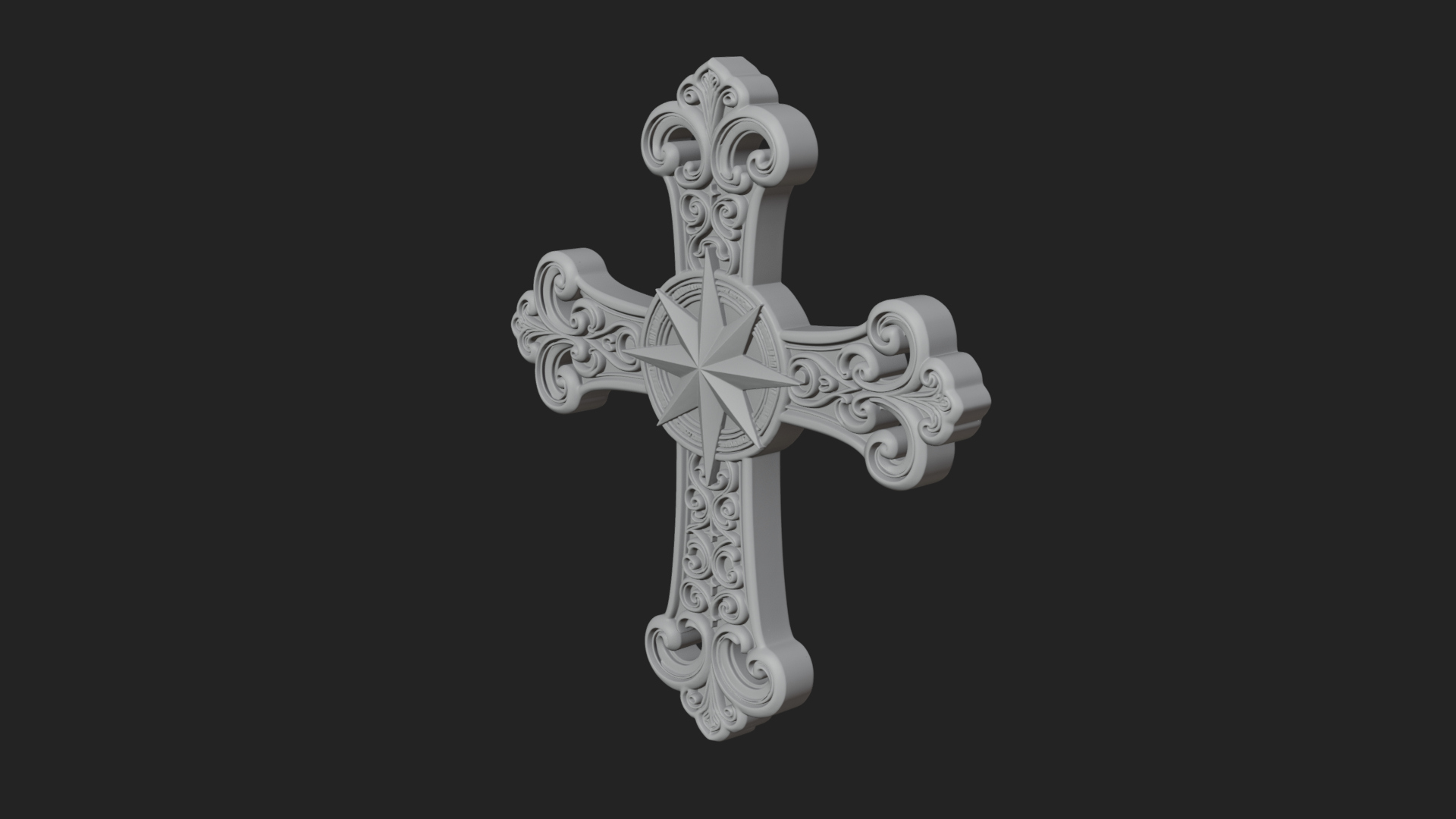 Carved Relief Wall Cross Design 270 3D Print Model 3D Model