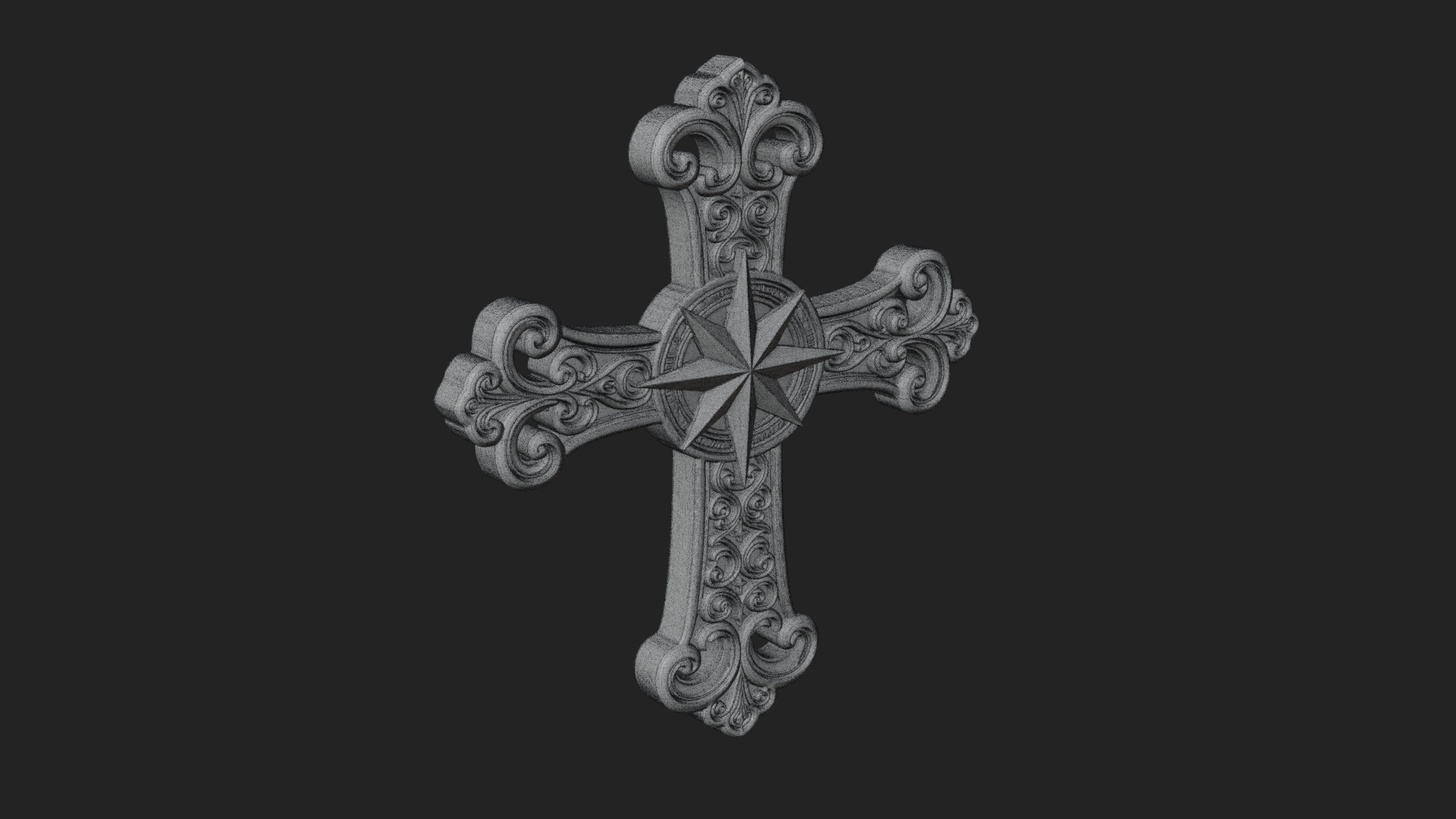 Carved Relief Wall Cross Design 270 3D Print Model 3D Model