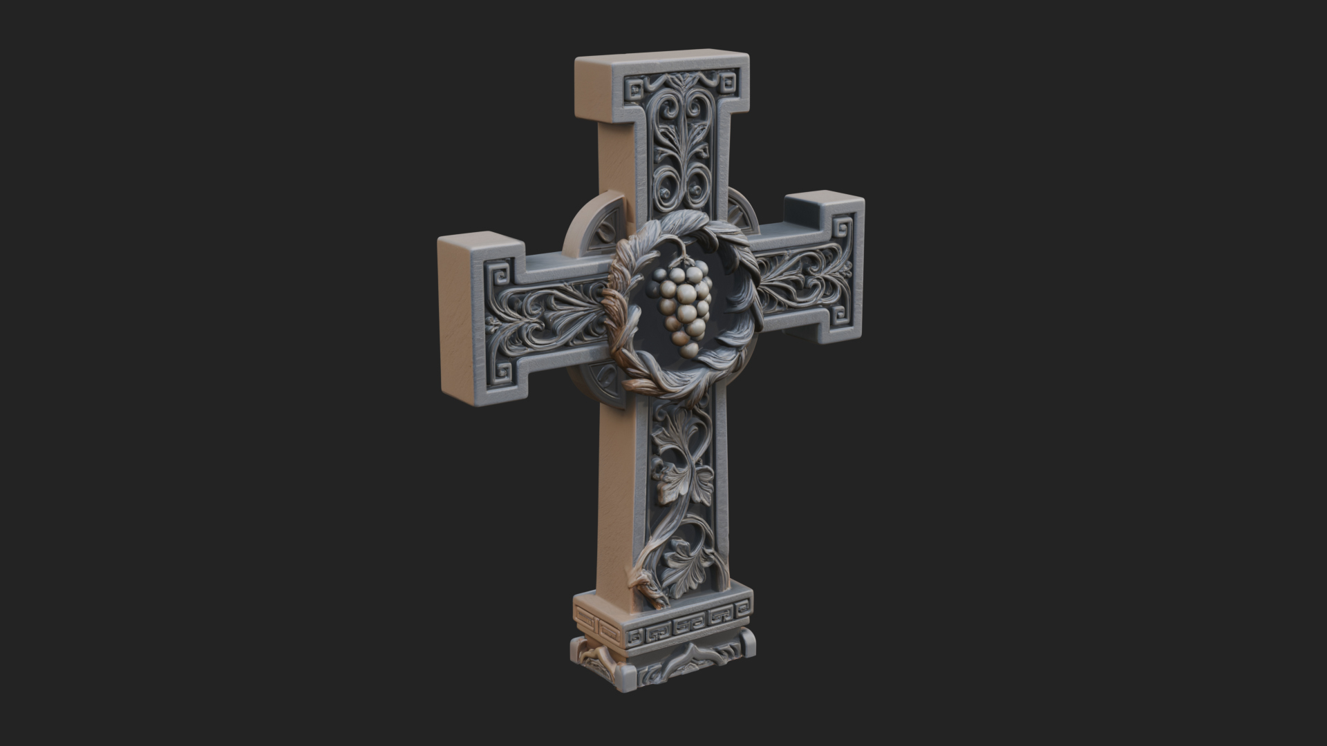 Carved Relief Wall Cross Design 271 3D Print Model 3D Model