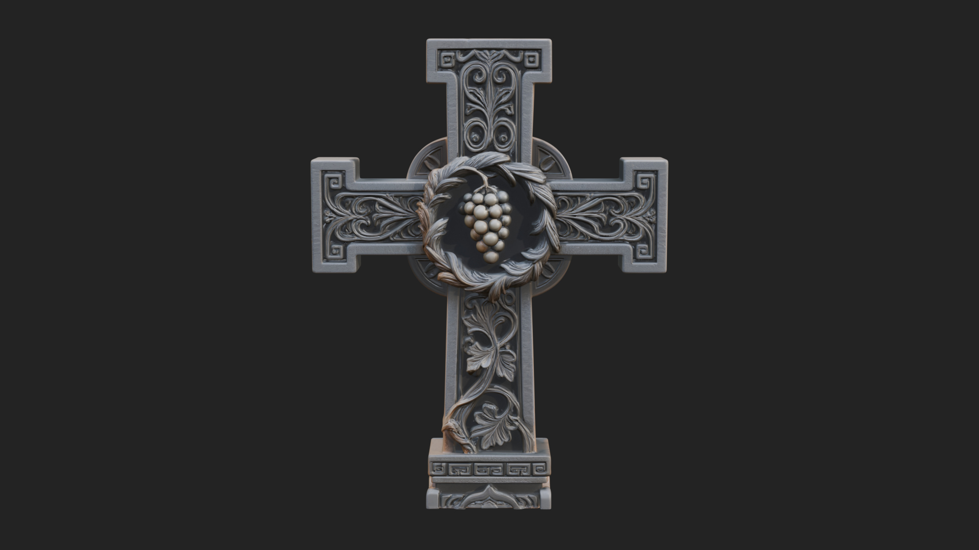 Carved Relief Wall Cross Design 271 3D Print Model 3D Model