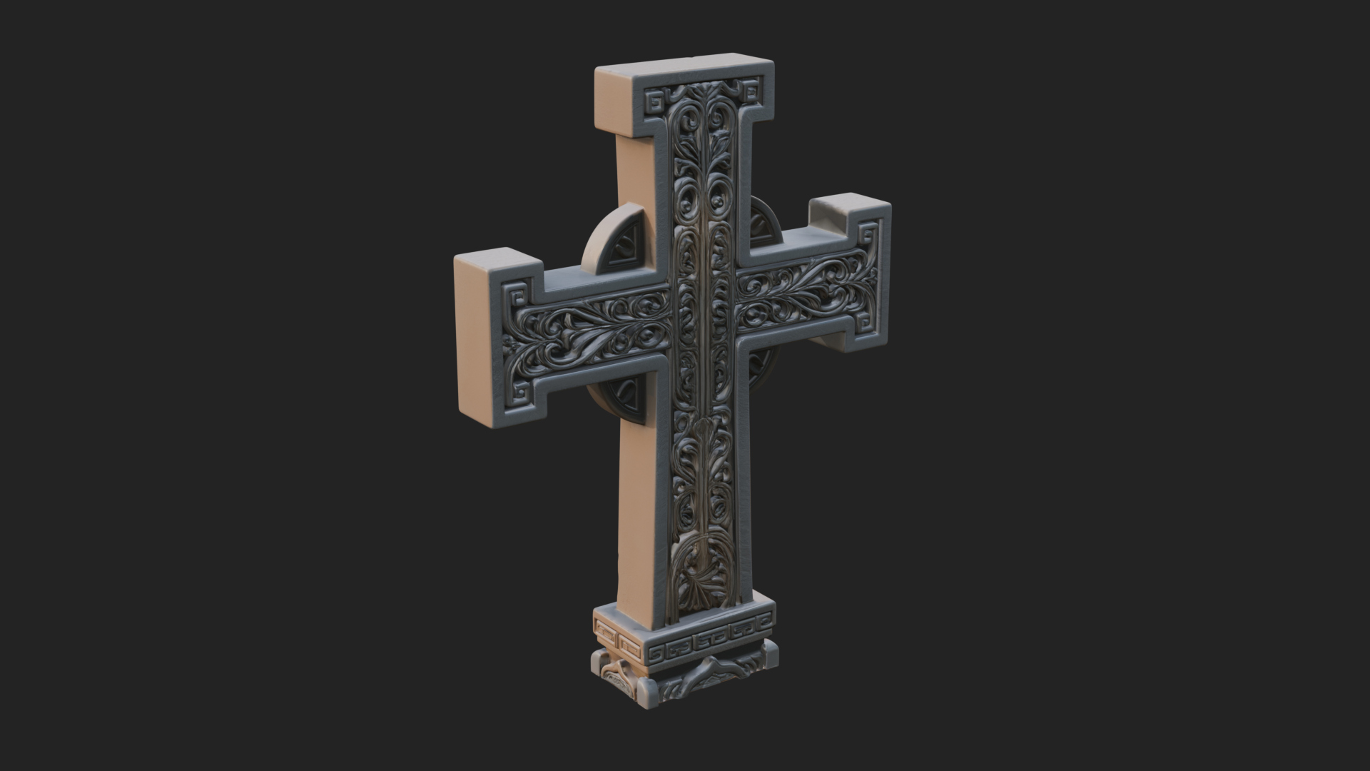 Carved Relief Wall Cross Design 271 3D Print Model 3D Model