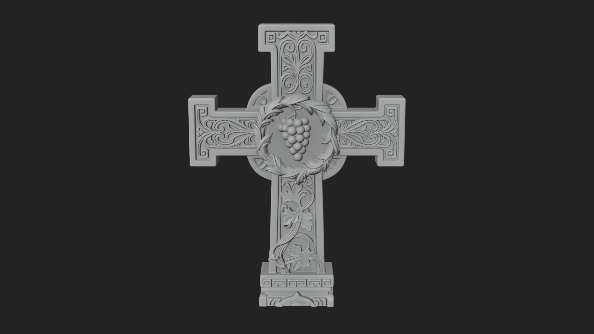 Carved Relief Wall Cross Design 271 3D Print Model 3D Model
