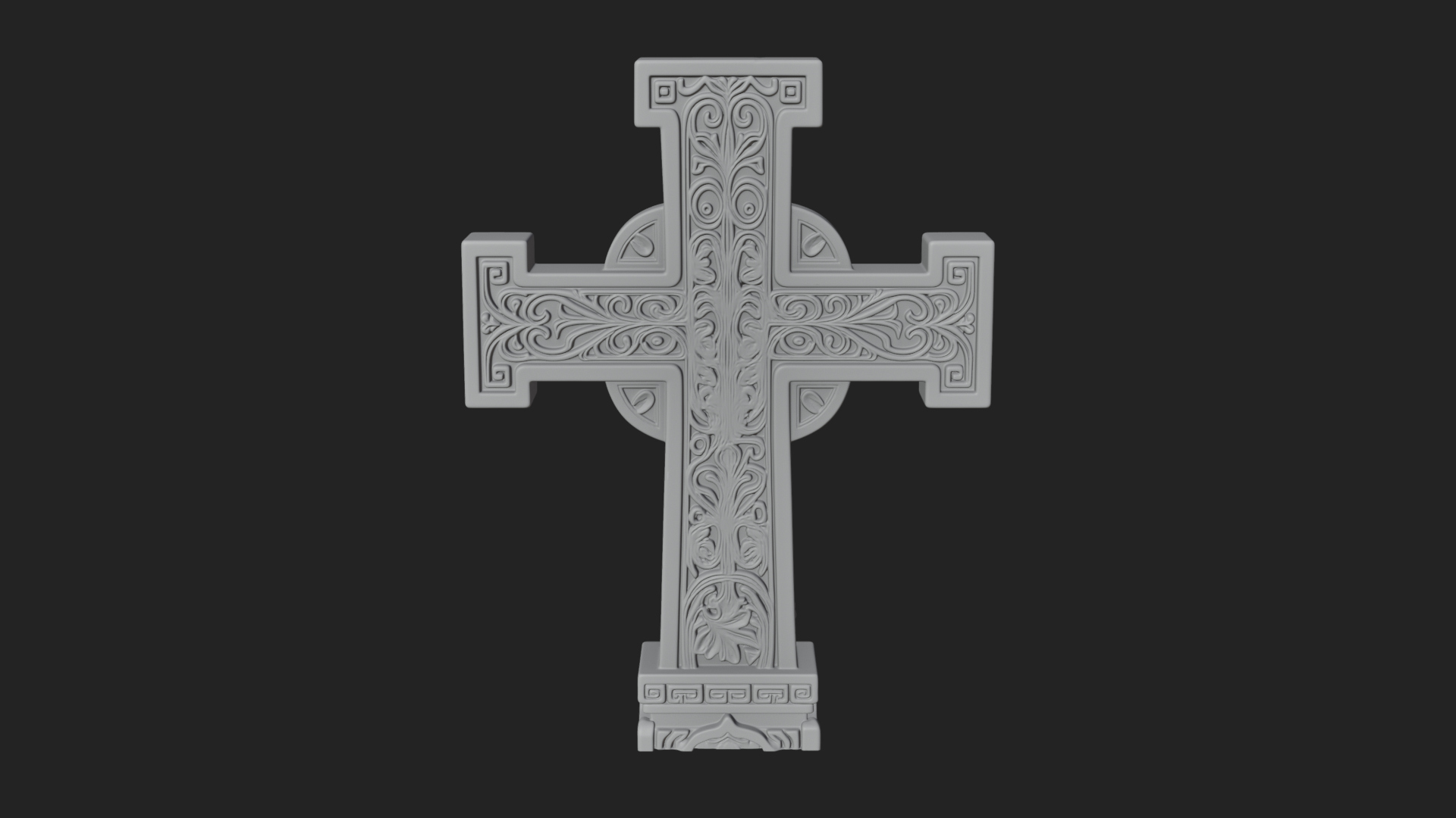 Carved Relief Wall Cross Design 271 3D Print Model 3D Model