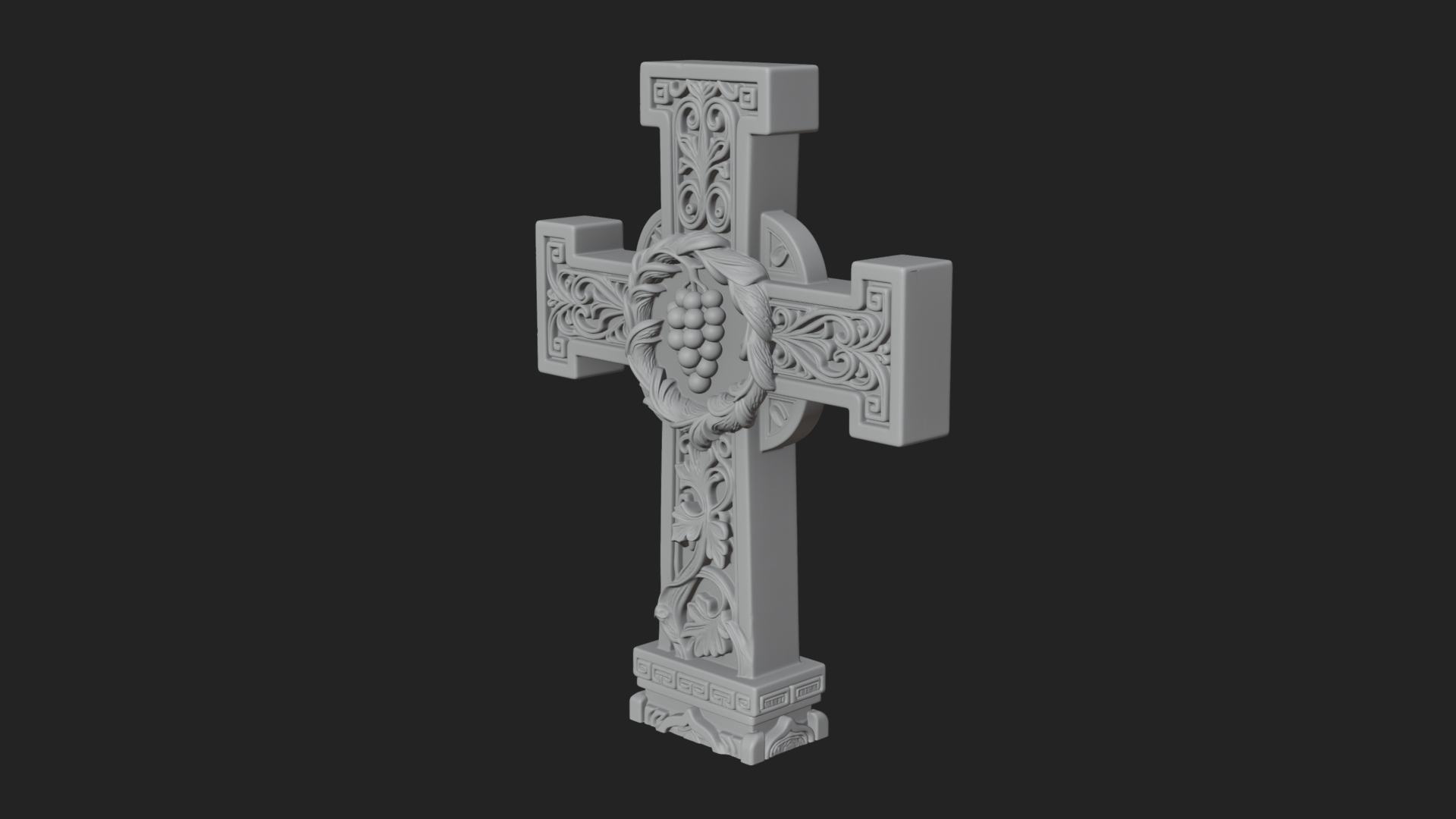 Carved Relief Wall Cross Design 271 3D Print Model 3D Model