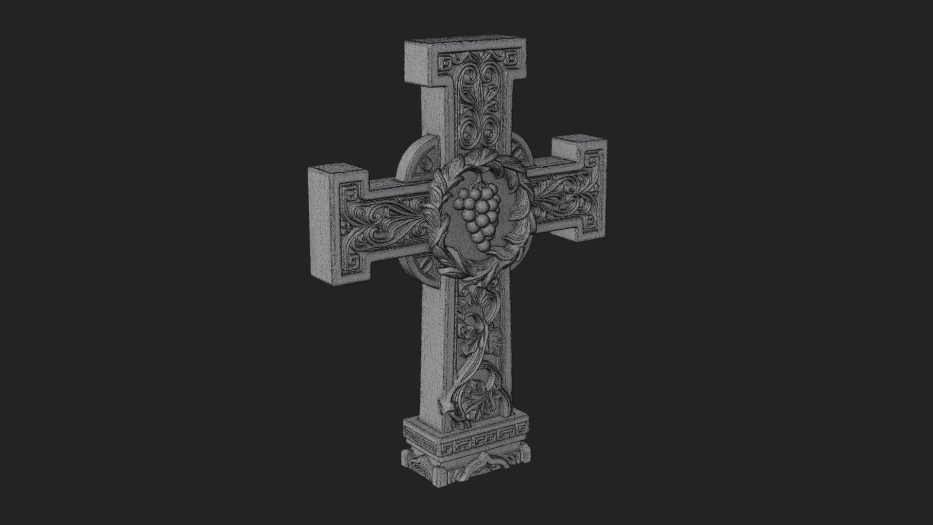 Carved Relief Wall Cross Design 271 3D Print Model 3D Model