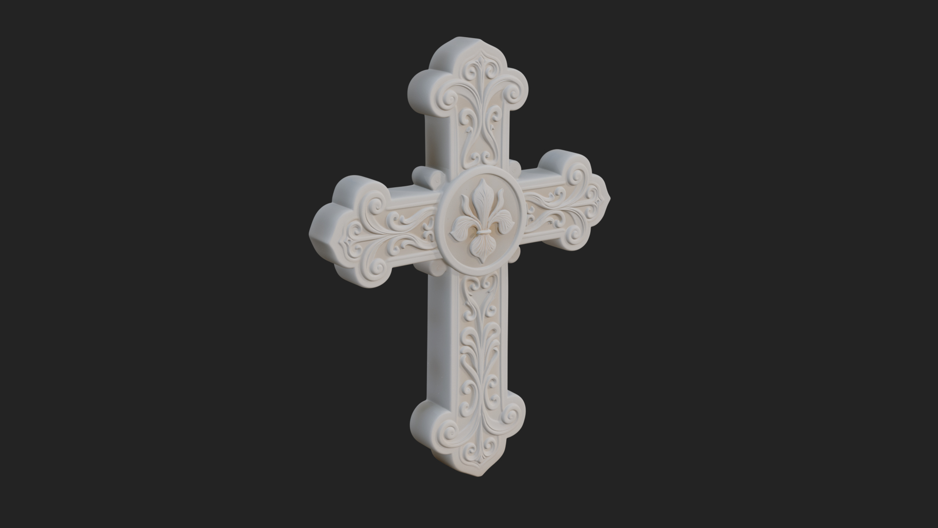 Carved Relief Wall Cross Design 273 3D Print Model 3D Model