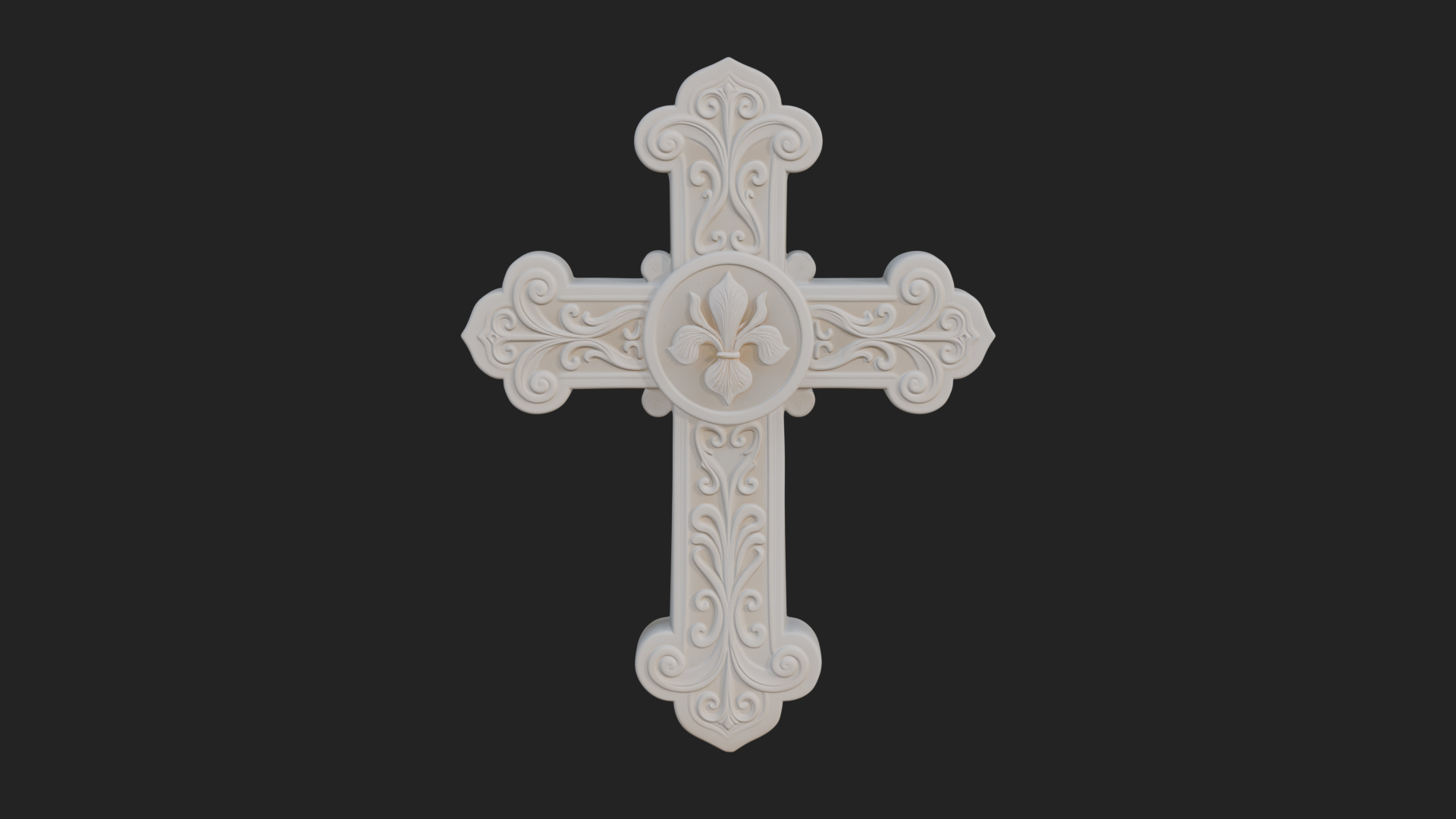 Carved Relief Wall Cross Design 273 3D Print Model 3D Model