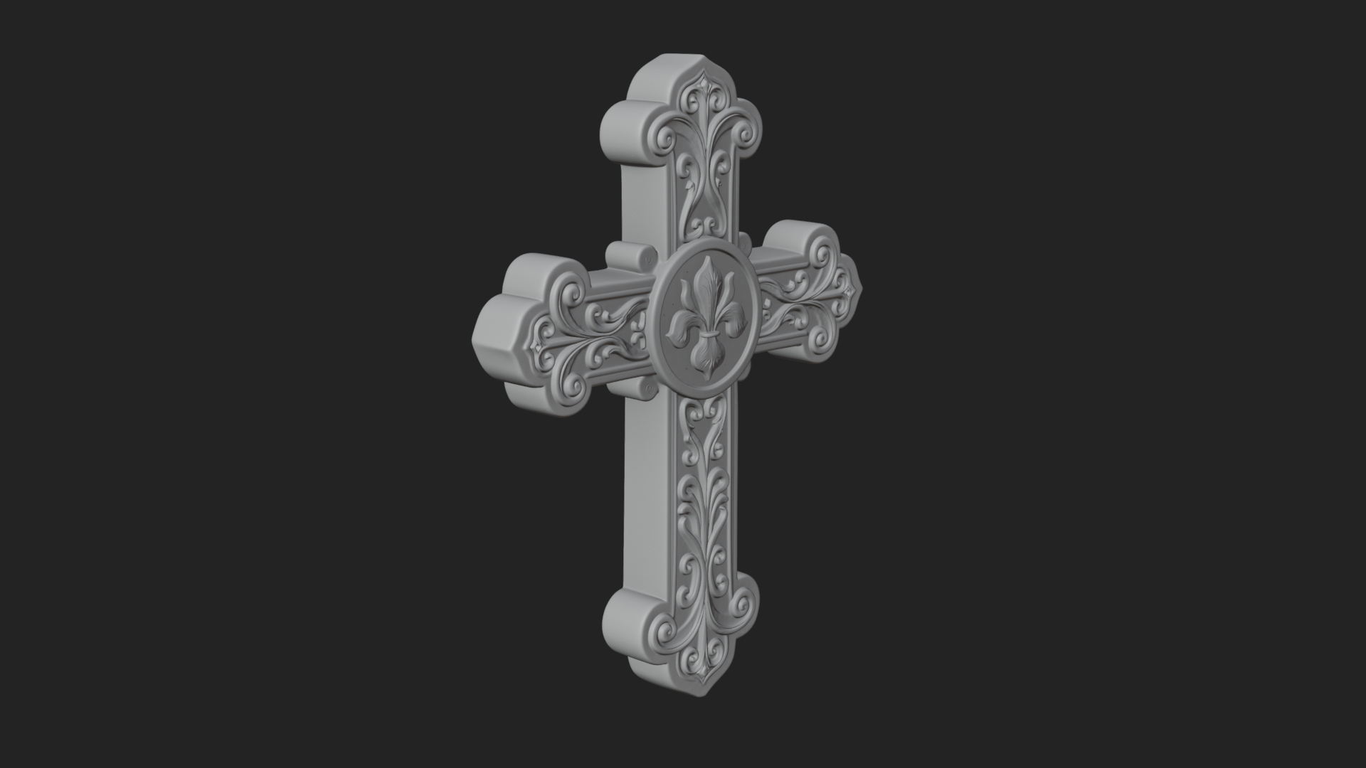 Carved Relief Wall Cross Design 273 3D Print Model 3D Model