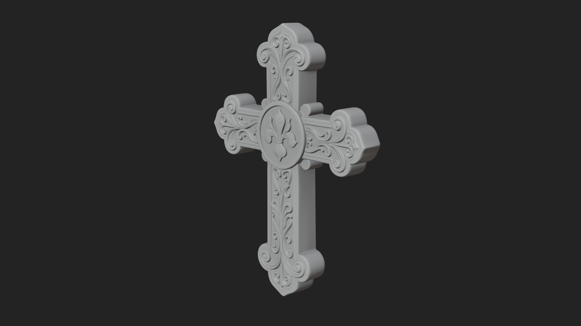 Carved Relief Wall Cross Design 273 3D Print Model 3D Model